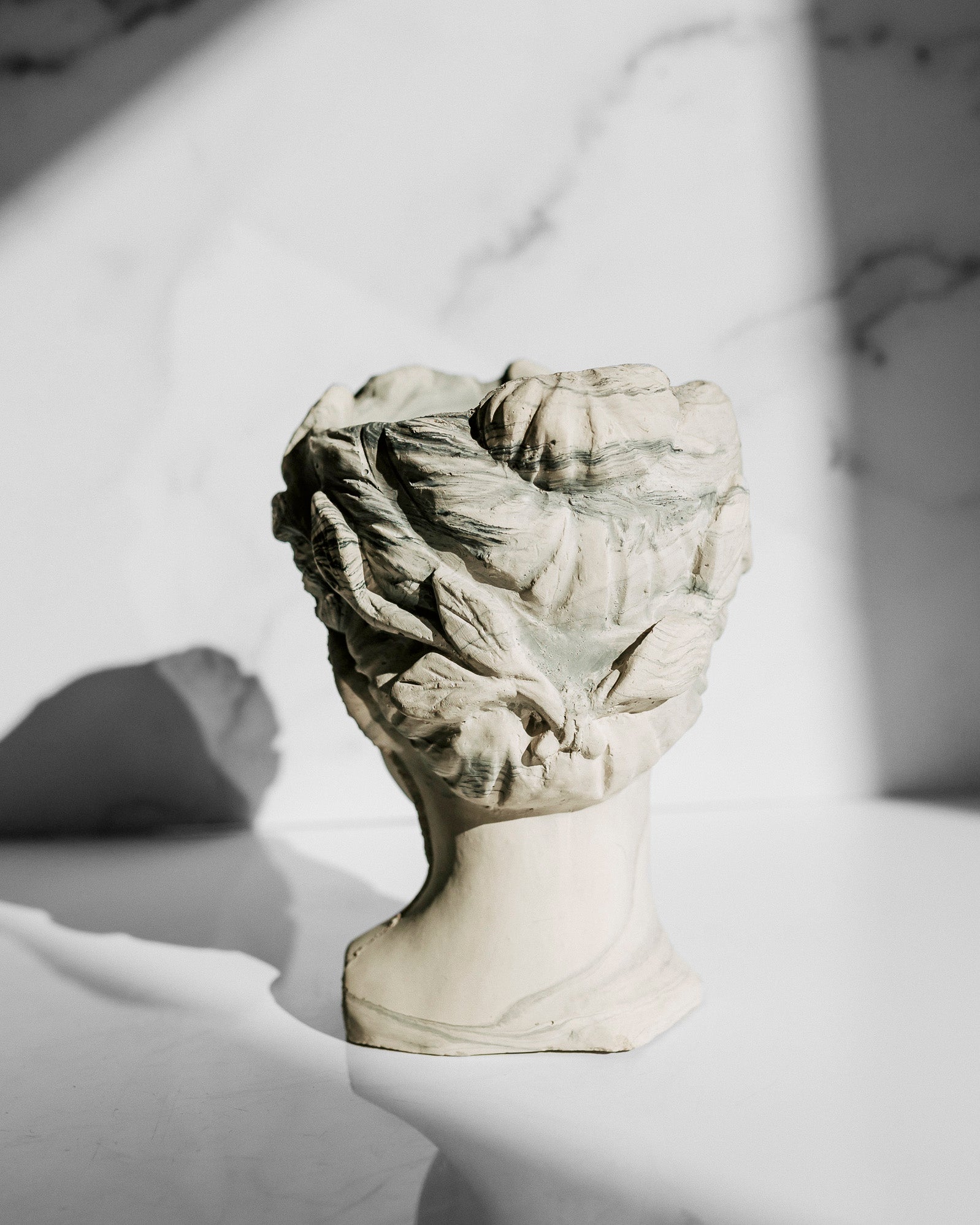 Marble Greek Goddess Concrete Head Planter