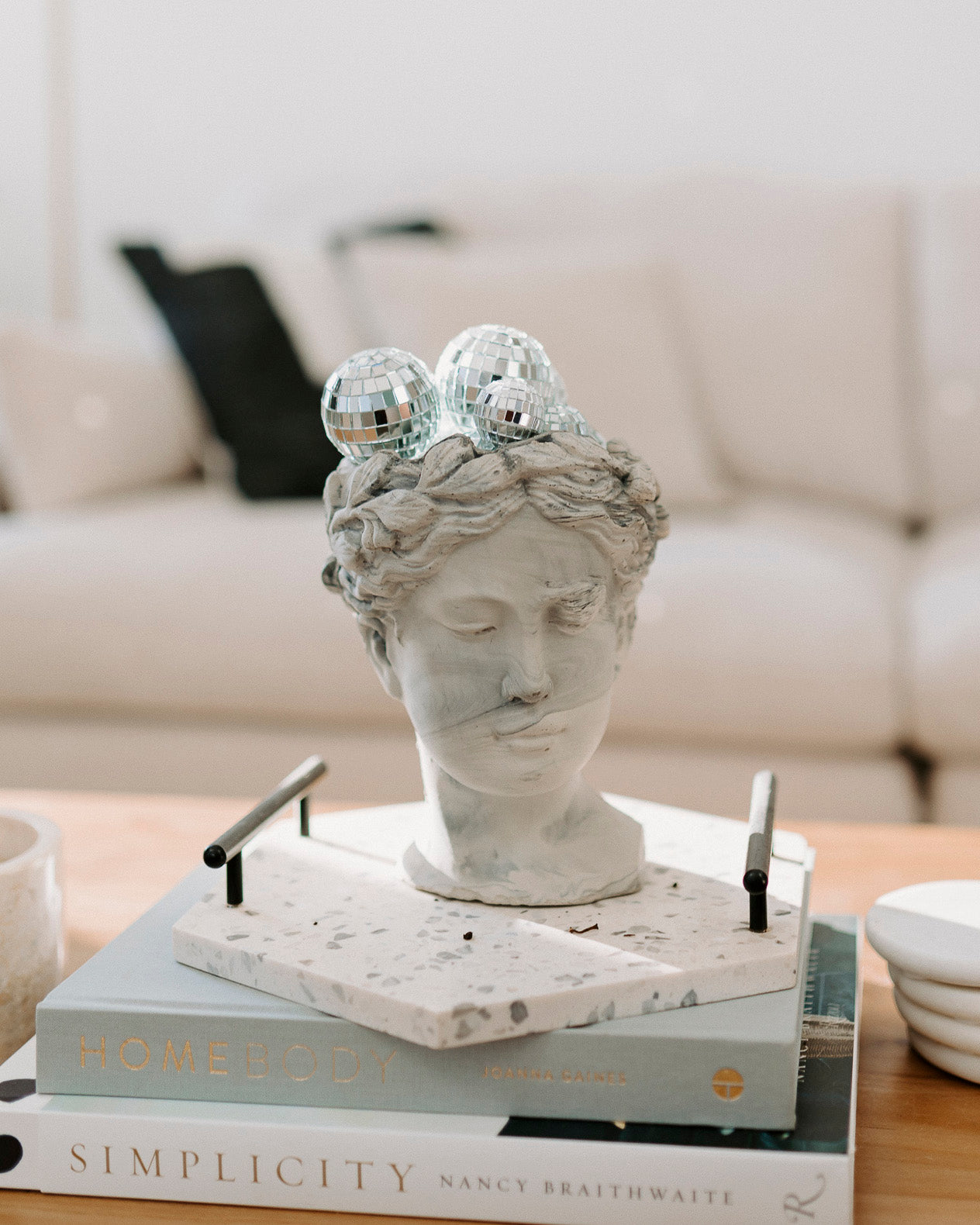 Marble Greek Goddess Concrete Head Planter