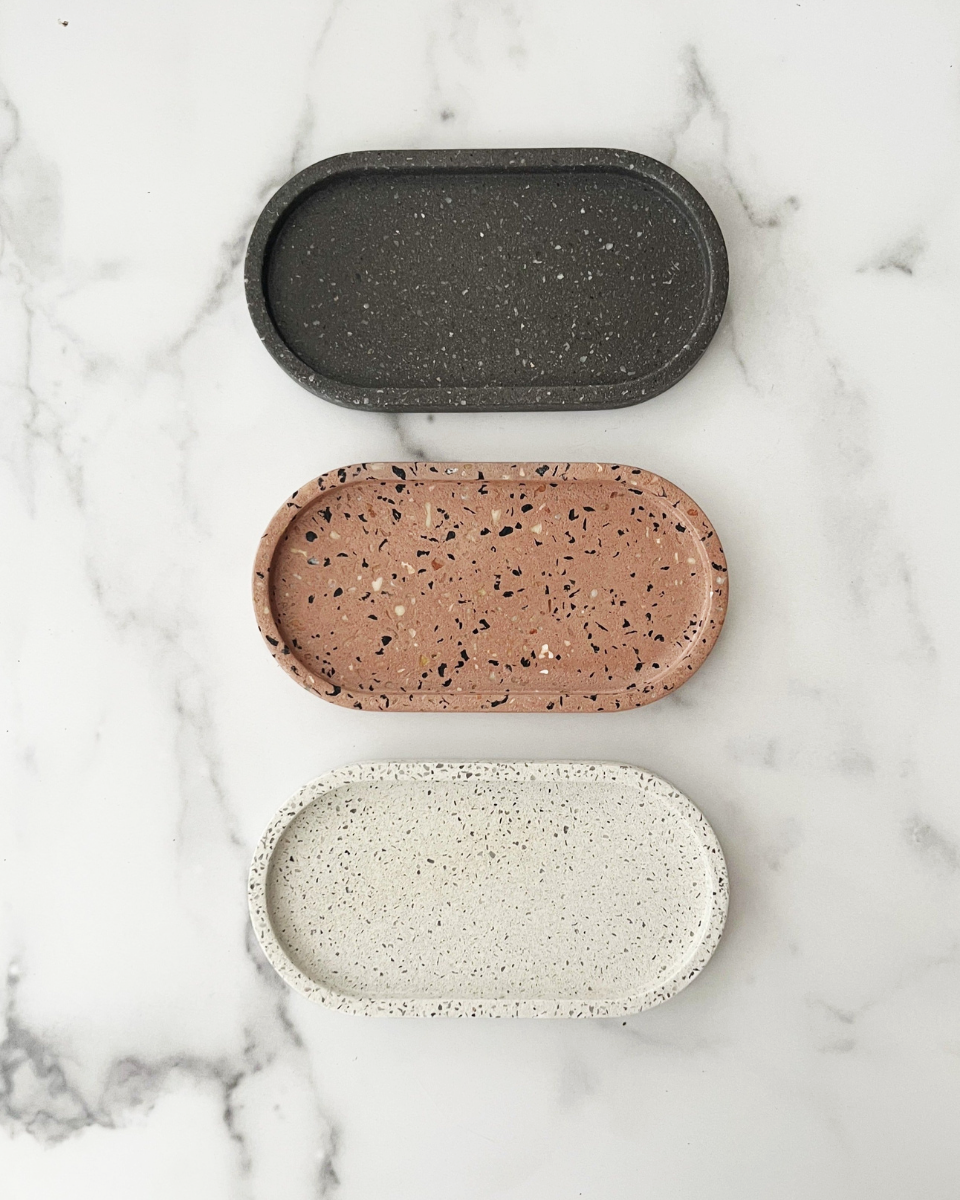 Terrazzo Concrete Oval Tray