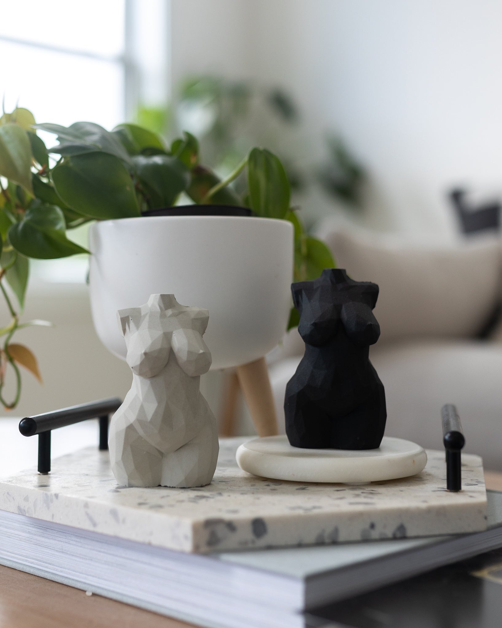 Hera Geometric Concrete Goddess Statue