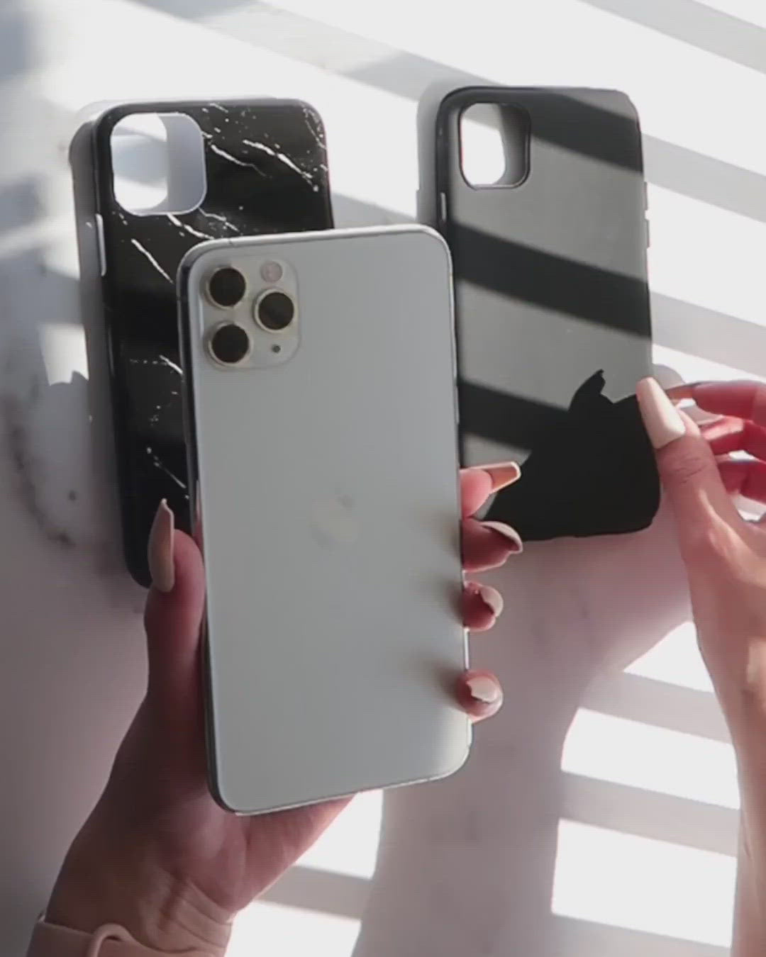 Black Marble Phone Case Double Layer