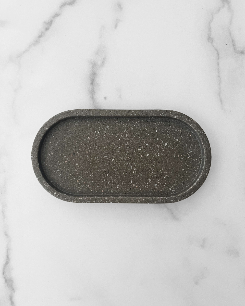 Terrazzo Concrete Oval Tray