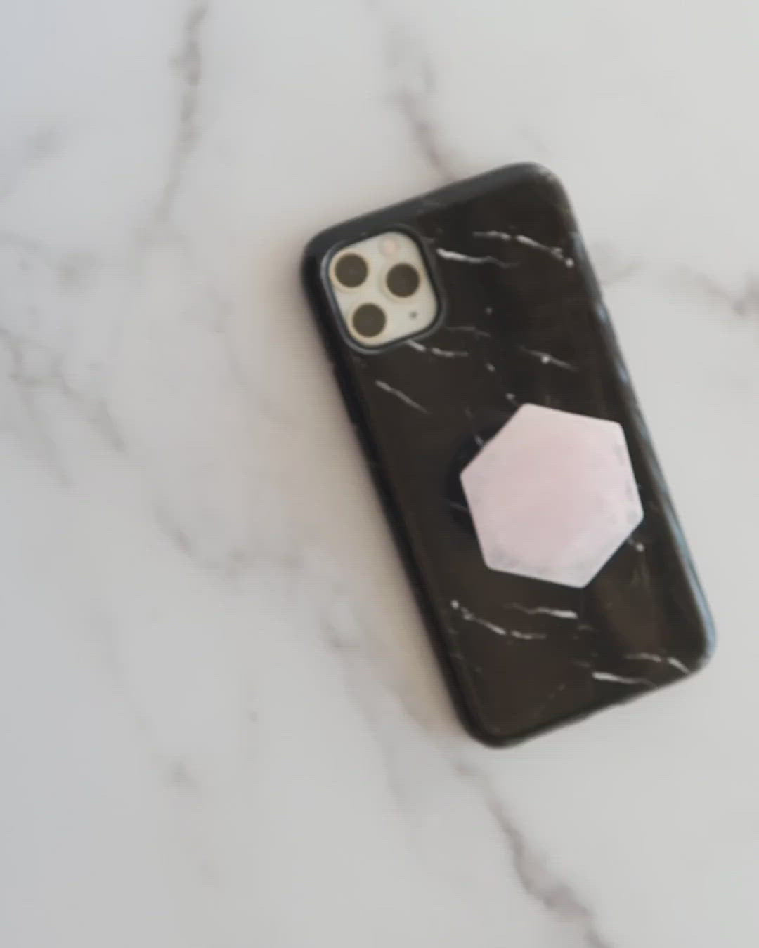 Rose Quartz White Phone Grip