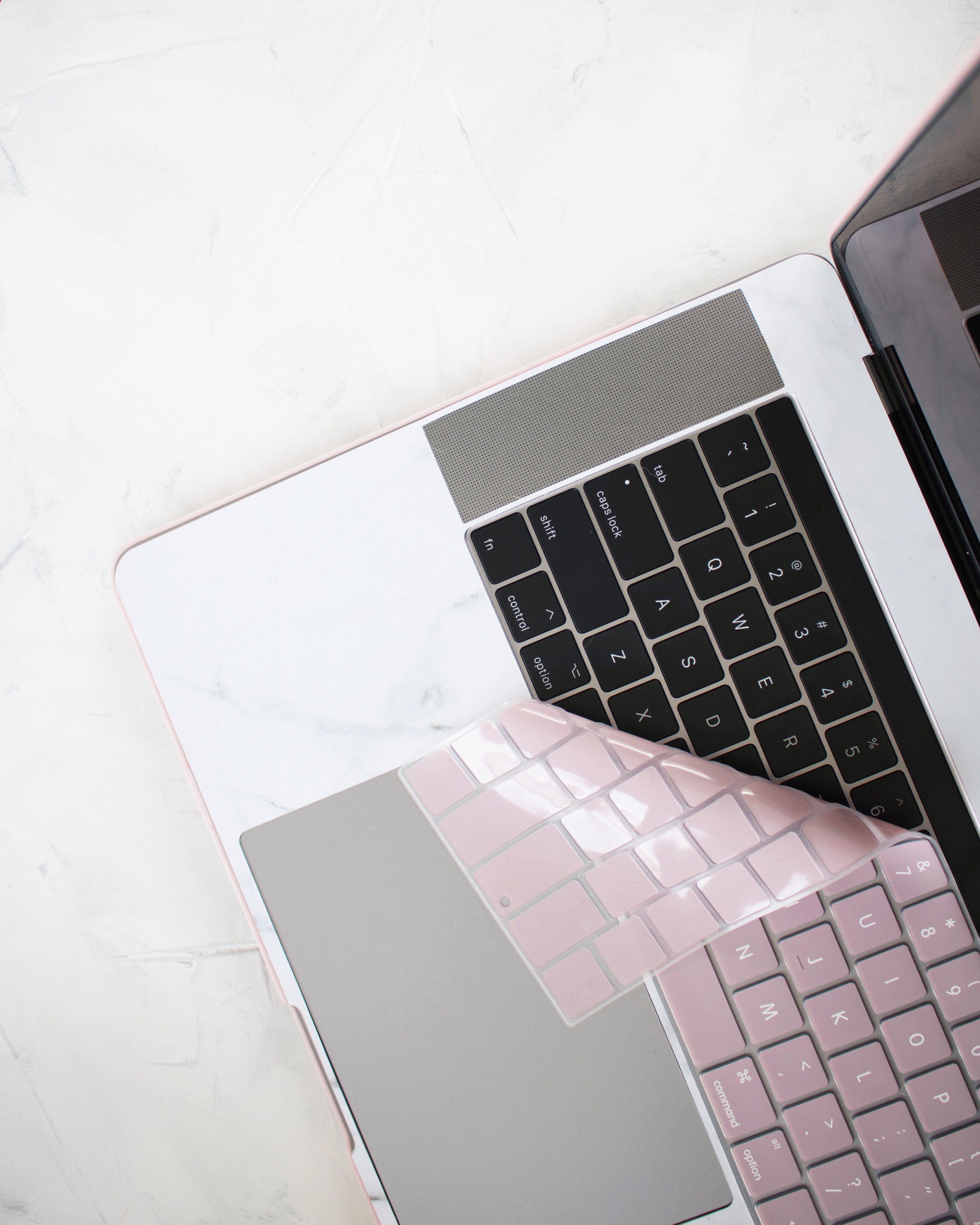 Pink and White Marble Macbook Case