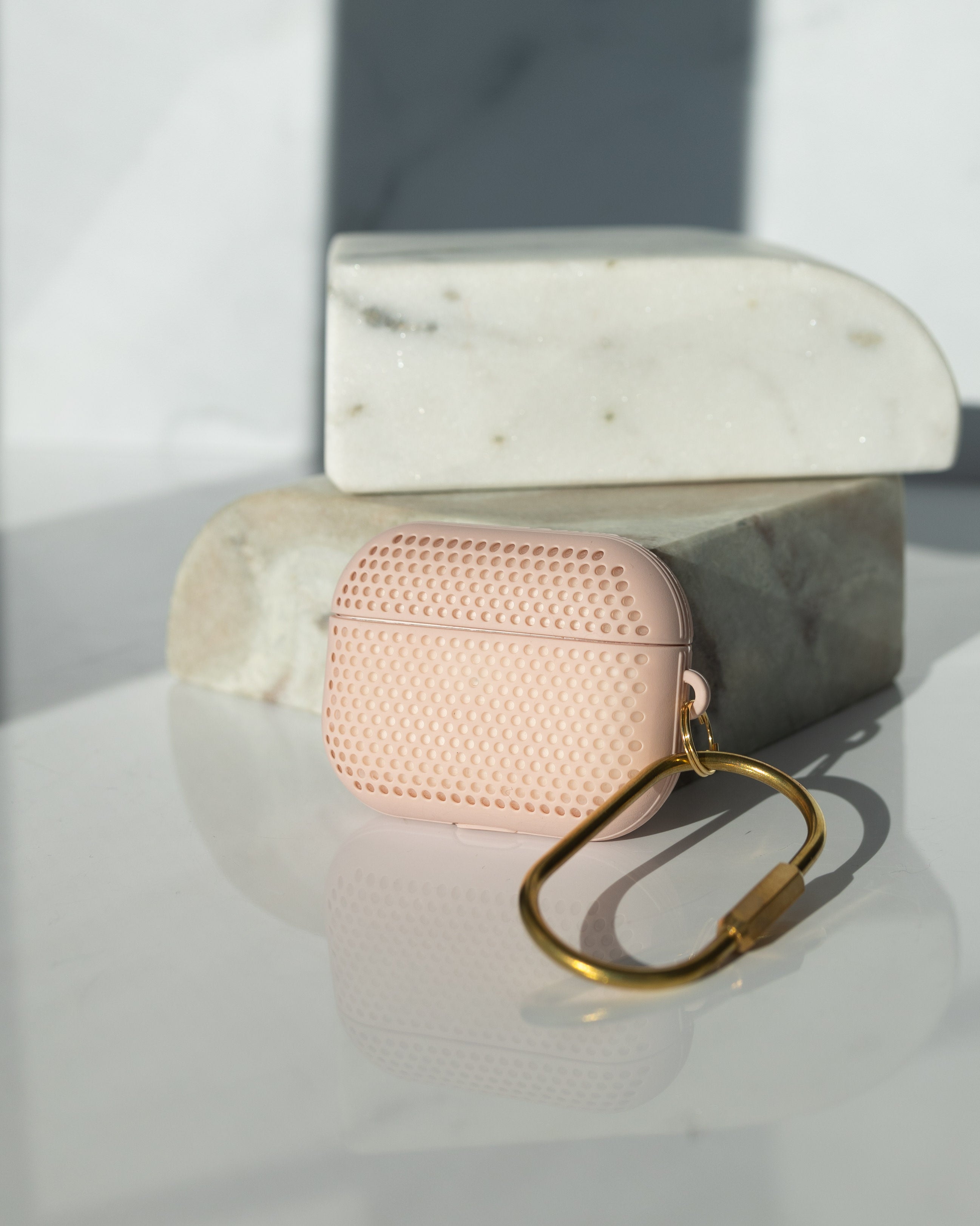 Mesh Matte Pink Airpod Case