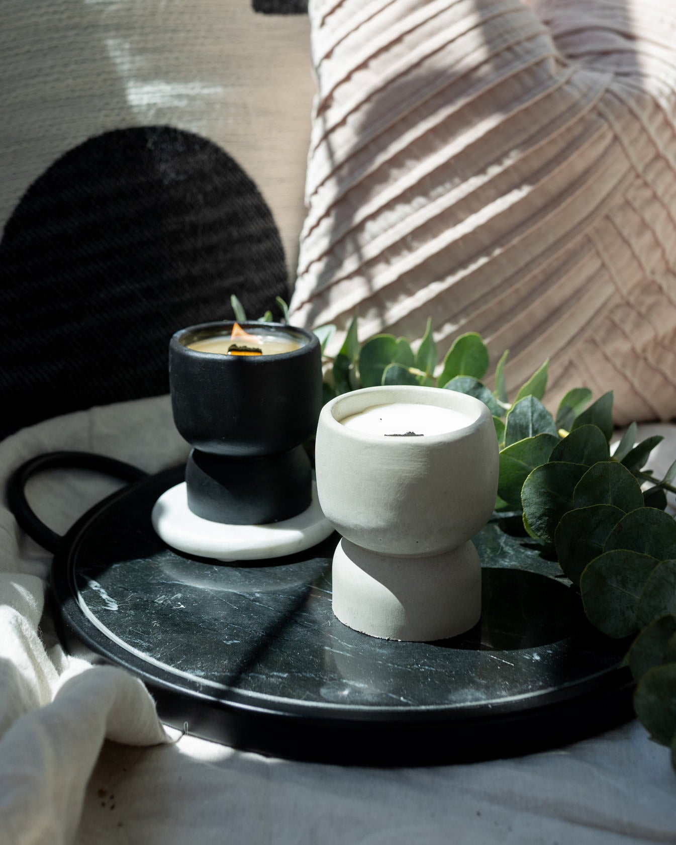 Calm Within the Chaos Coconut Soy Candle - Black Pedestal