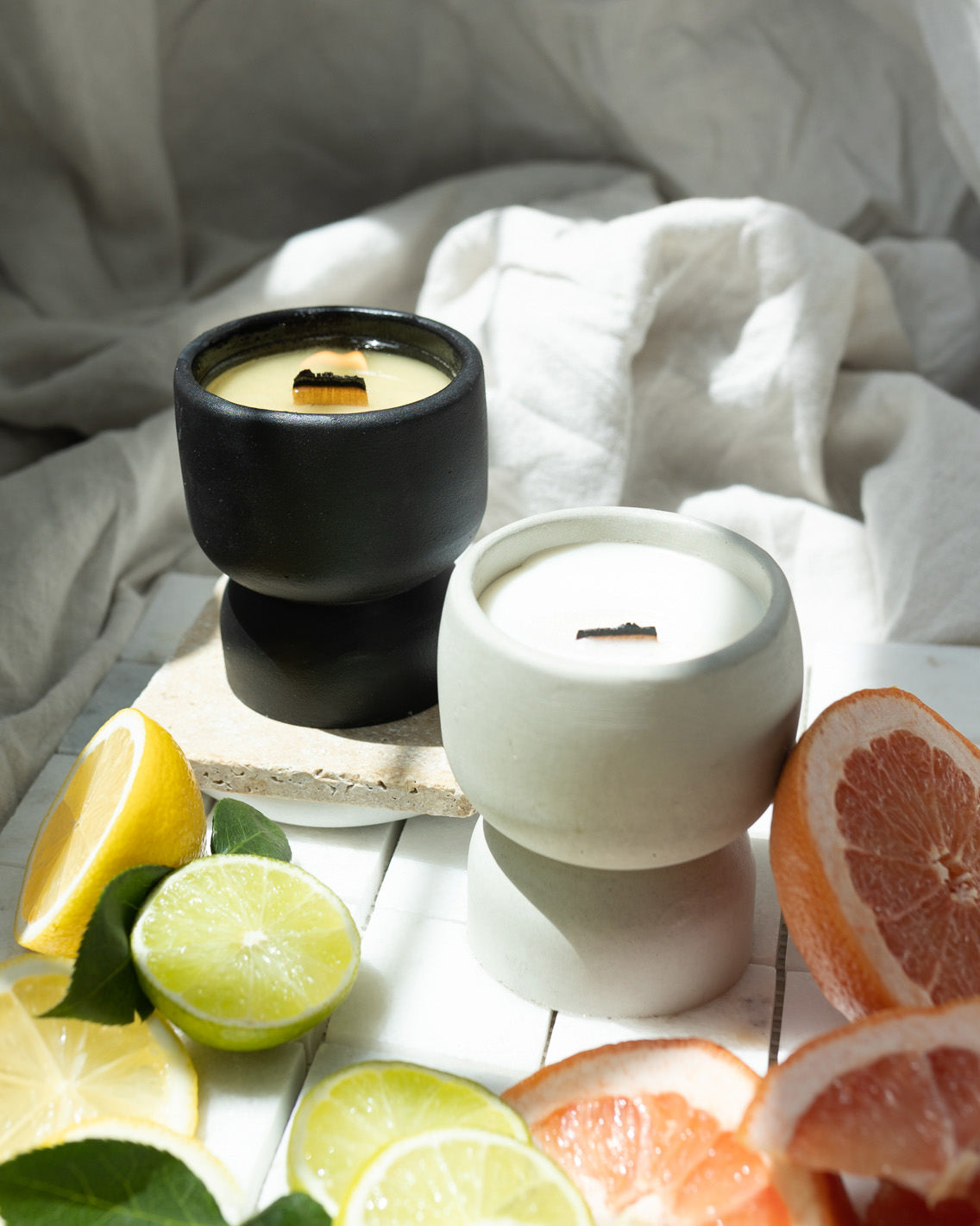 Good Vibes Coconut Soy Candle - Black Pedestal
