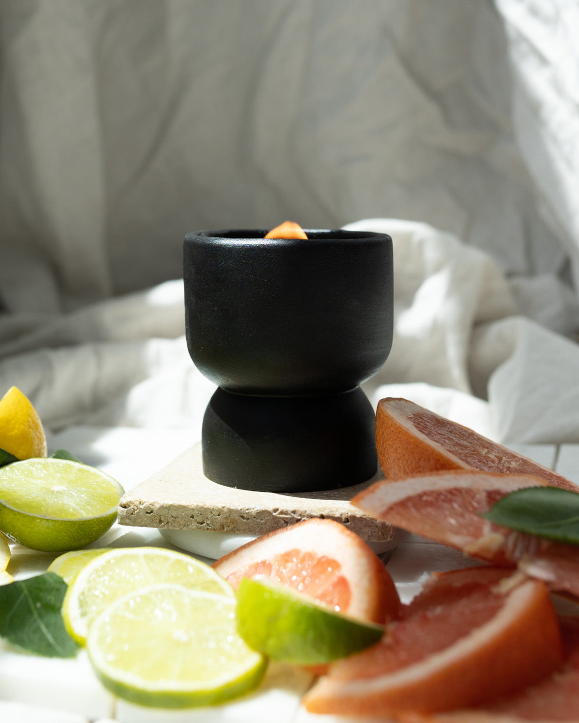 Good Vibes Coconut Soy Candle - Black Pedestal