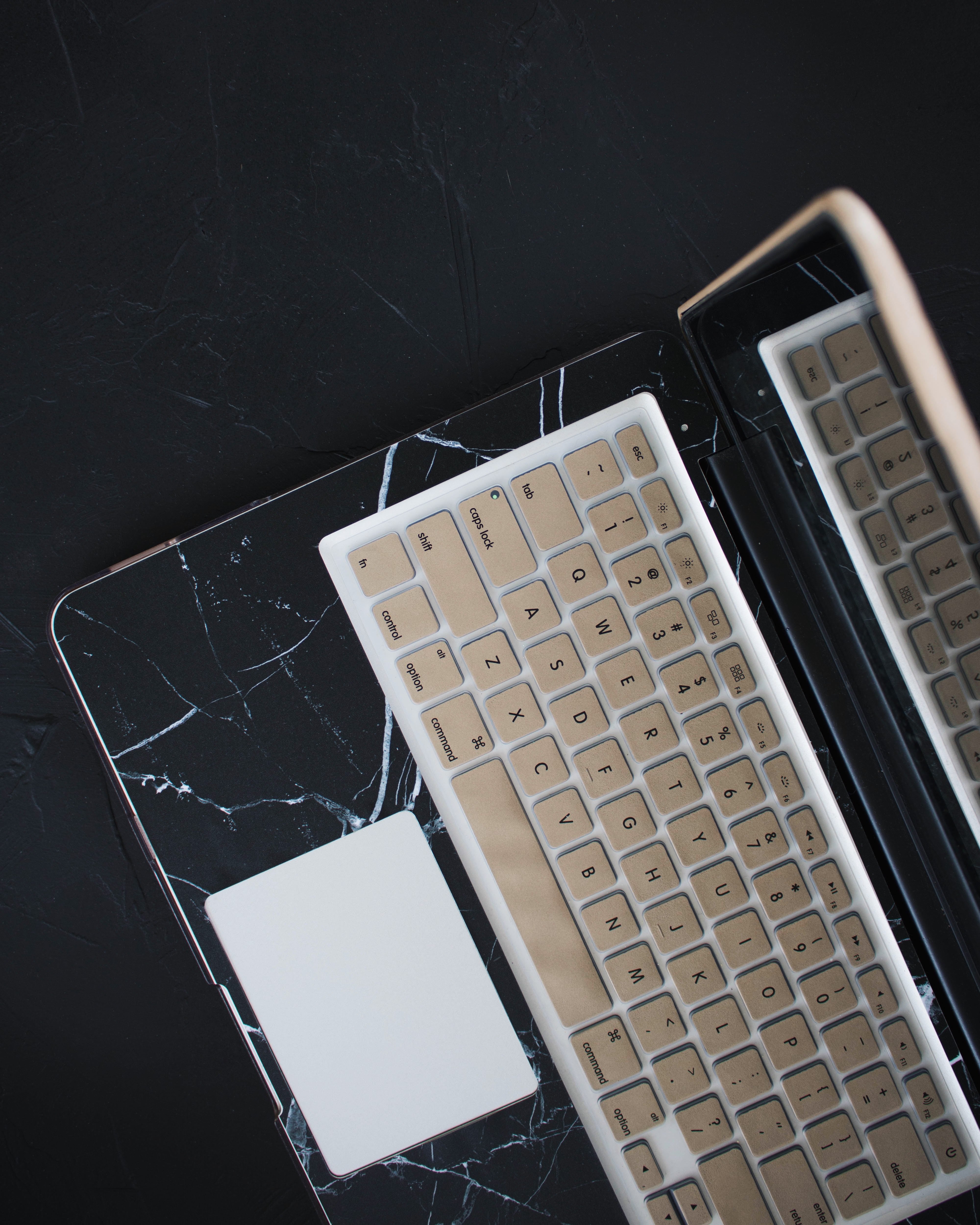 Black Marble Gold and Logo Macbook Case