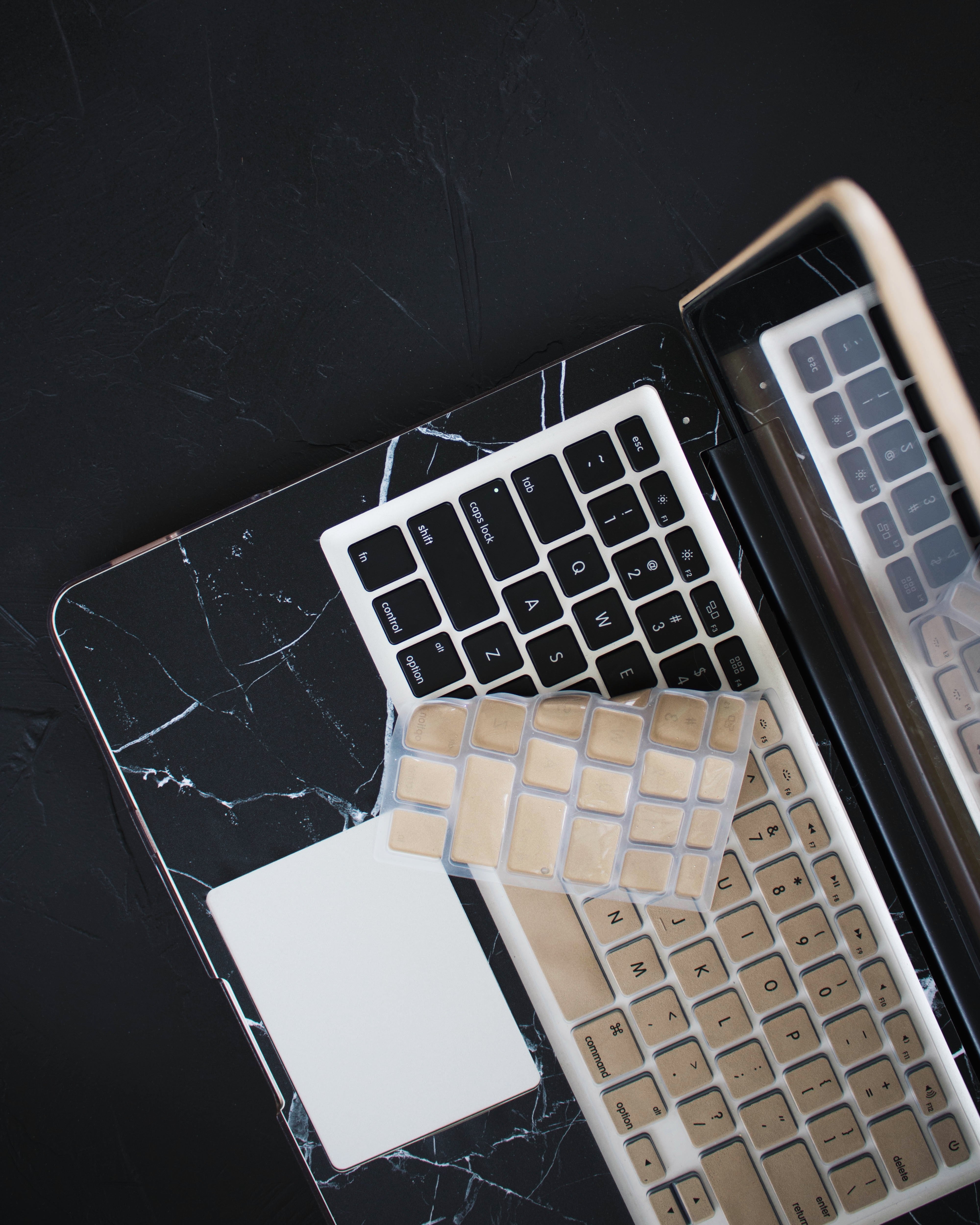 Black Marble Gold and Logo Macbook Case