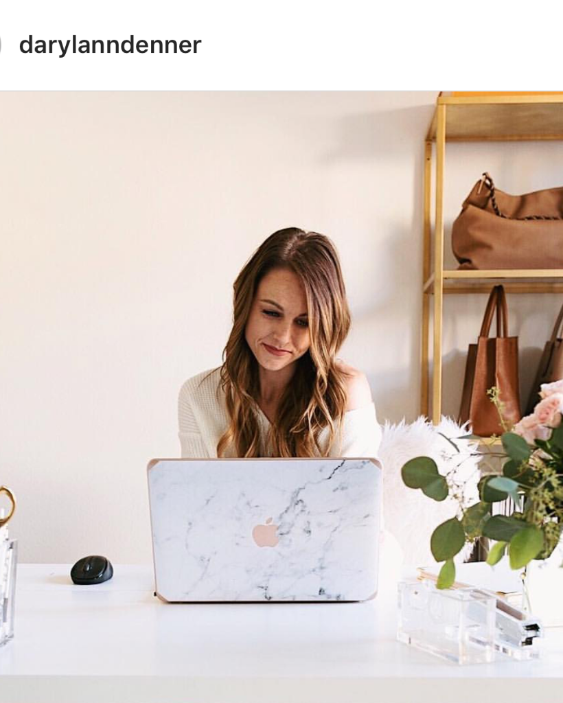 Gold and Logo White Marble MacBook Case