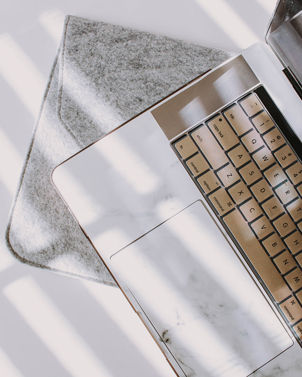 White Marble Skin for Inside the Macbook