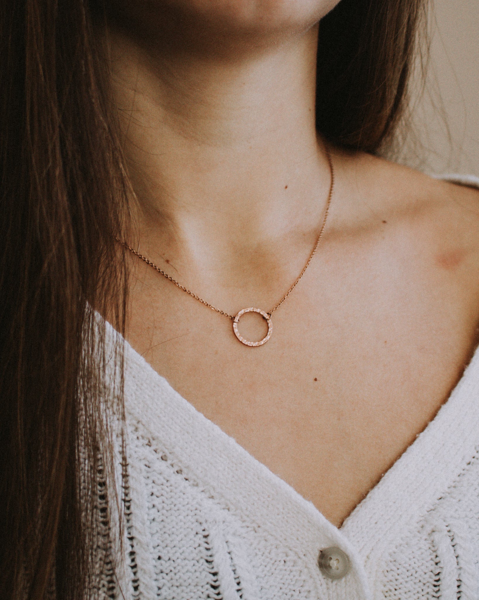 Hammered Circle Necklace