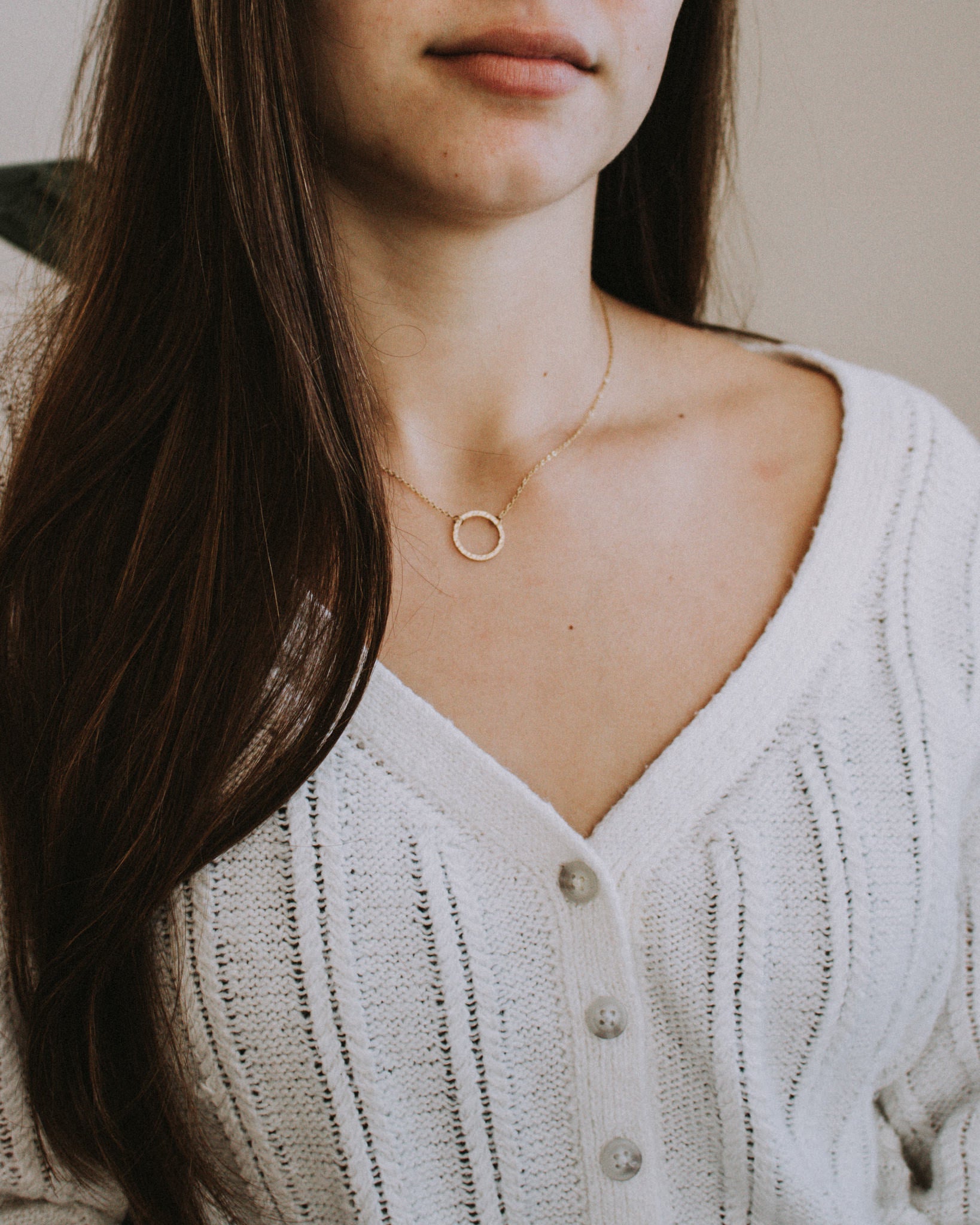 Hammered Circle Necklace