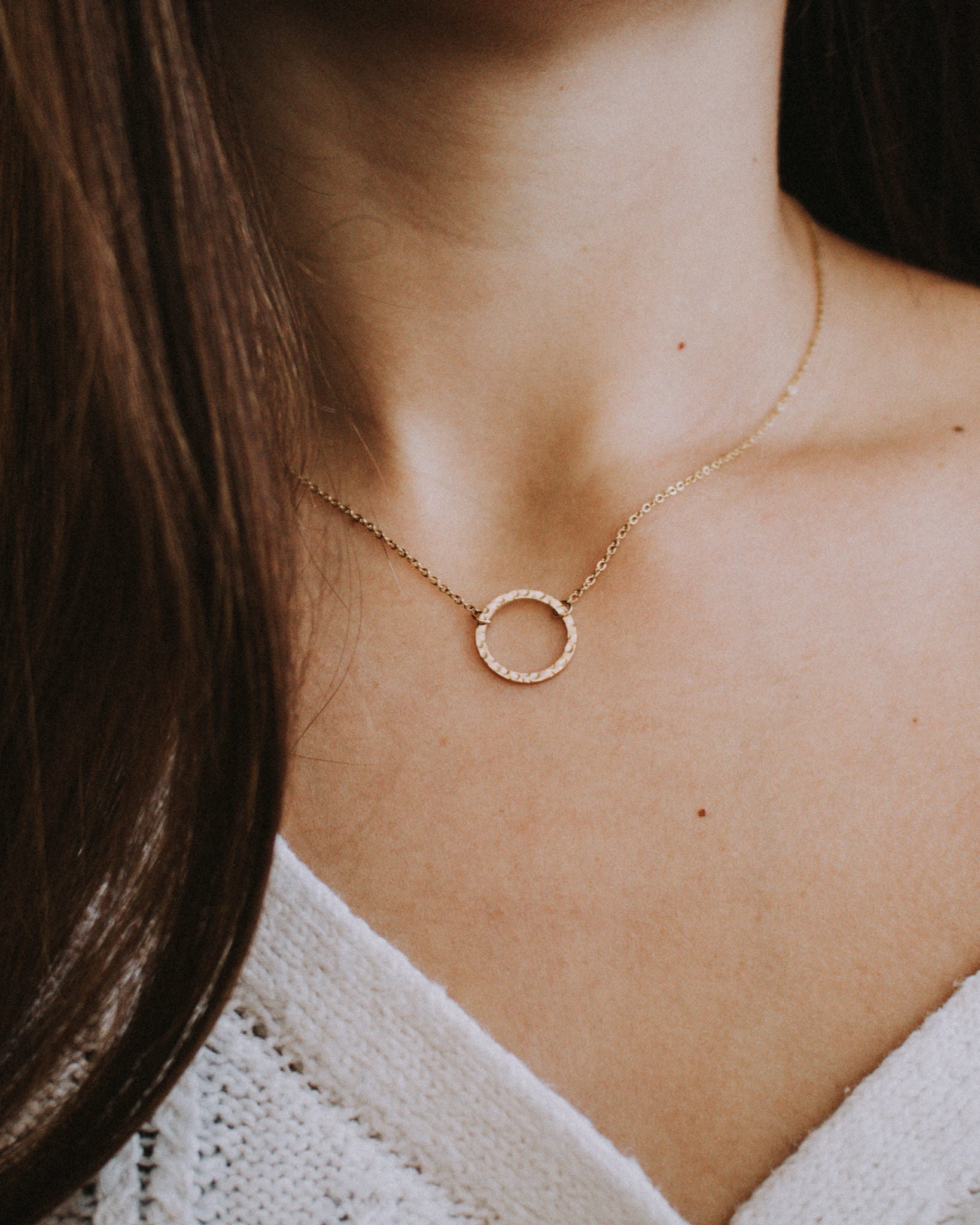 Hammered Circle Necklace