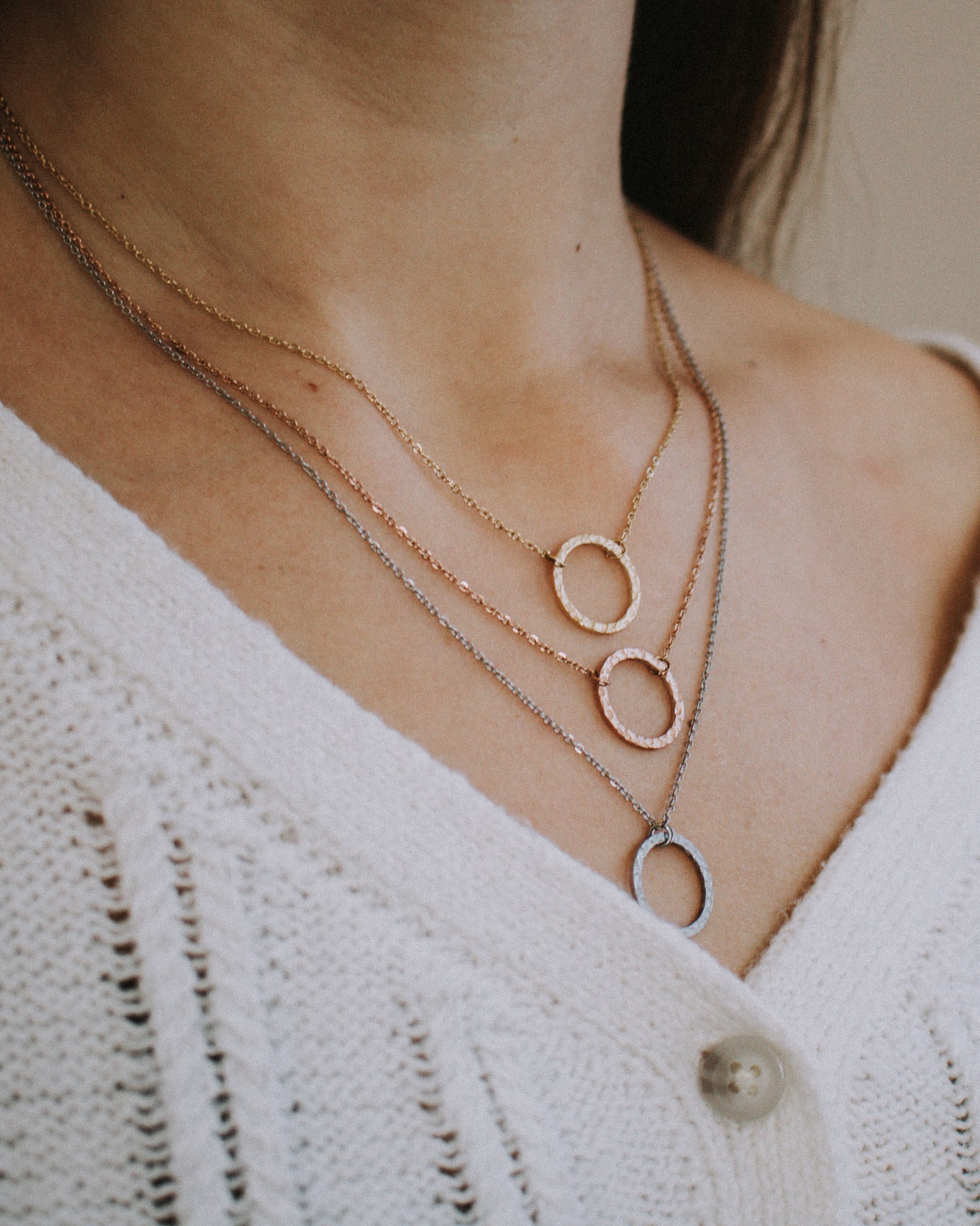 Hammered Circle Necklace