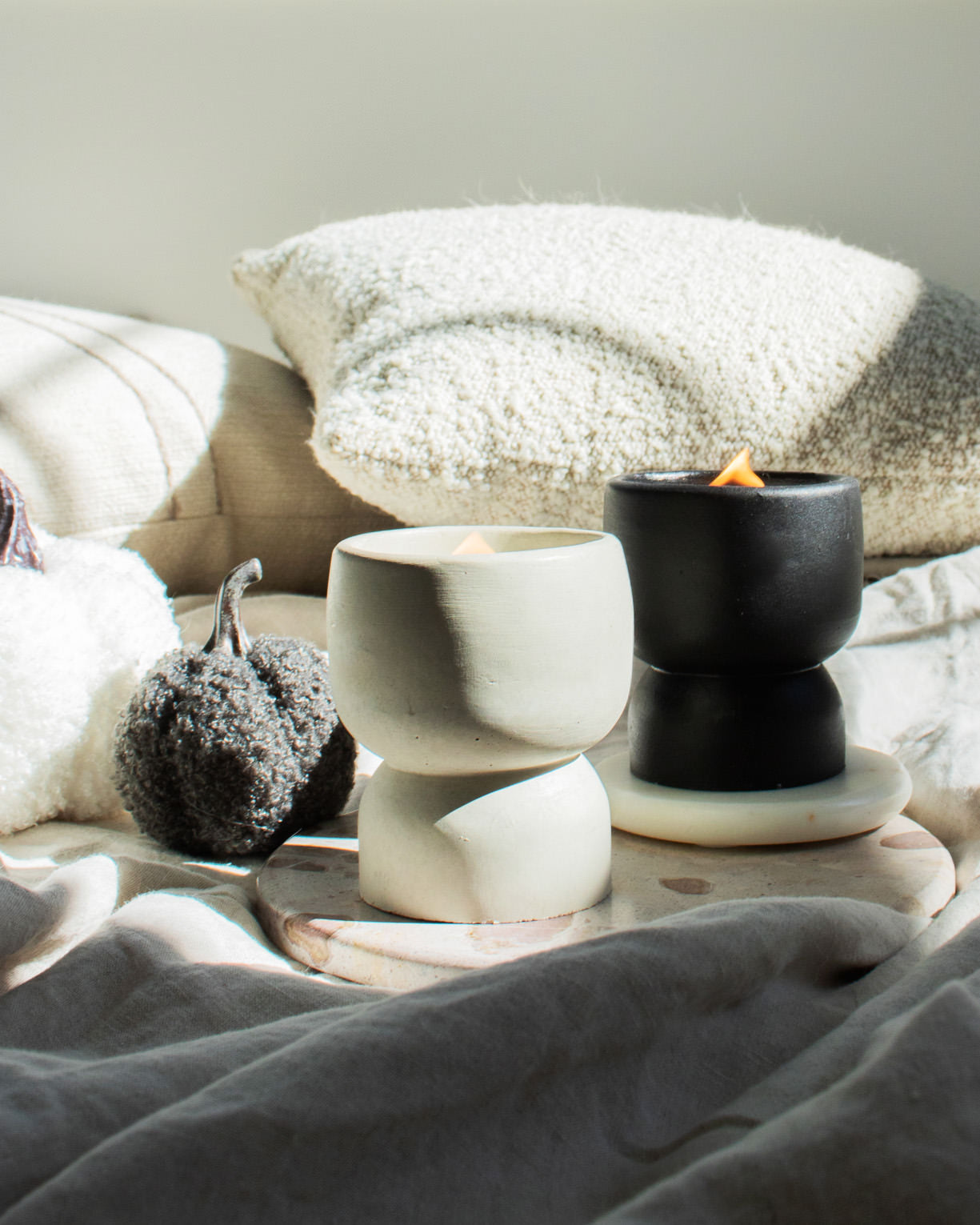 Fall Breeze Coconut Soy Candle - Black Pedestal