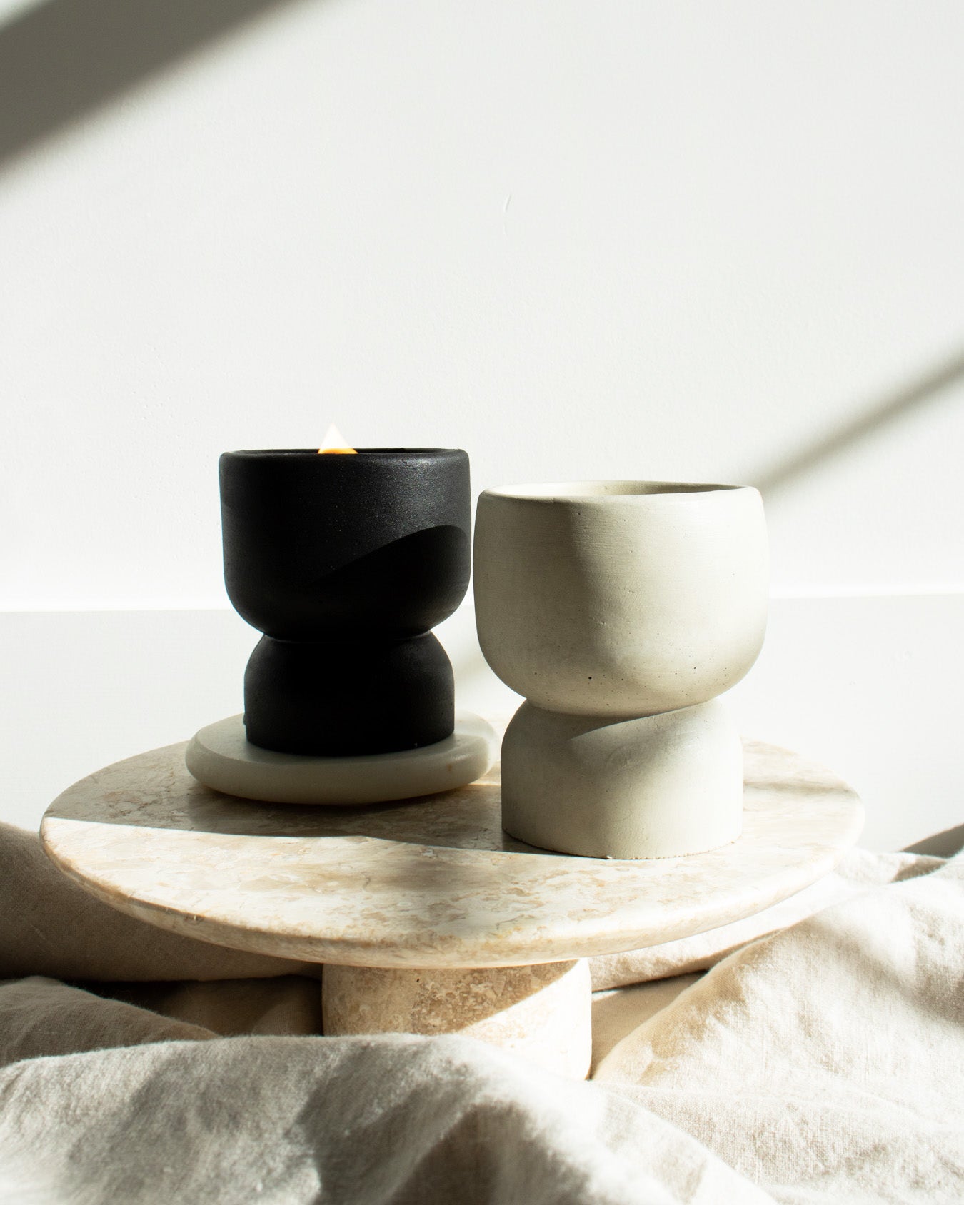 Live By The Sun Coconut Soy Candle - Black Pedestal