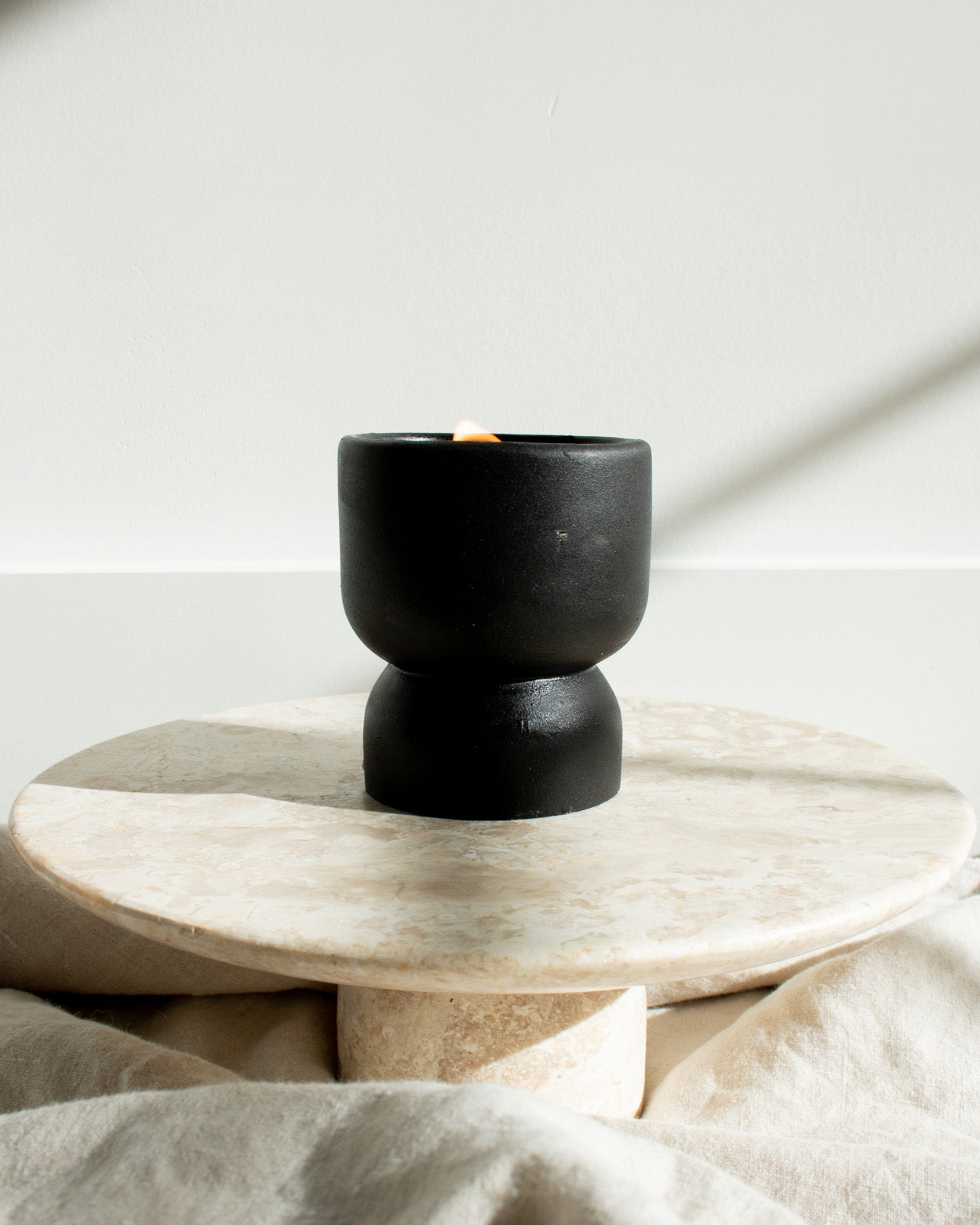 Live By The Sun Coconut Soy Candle - Black Pedestal