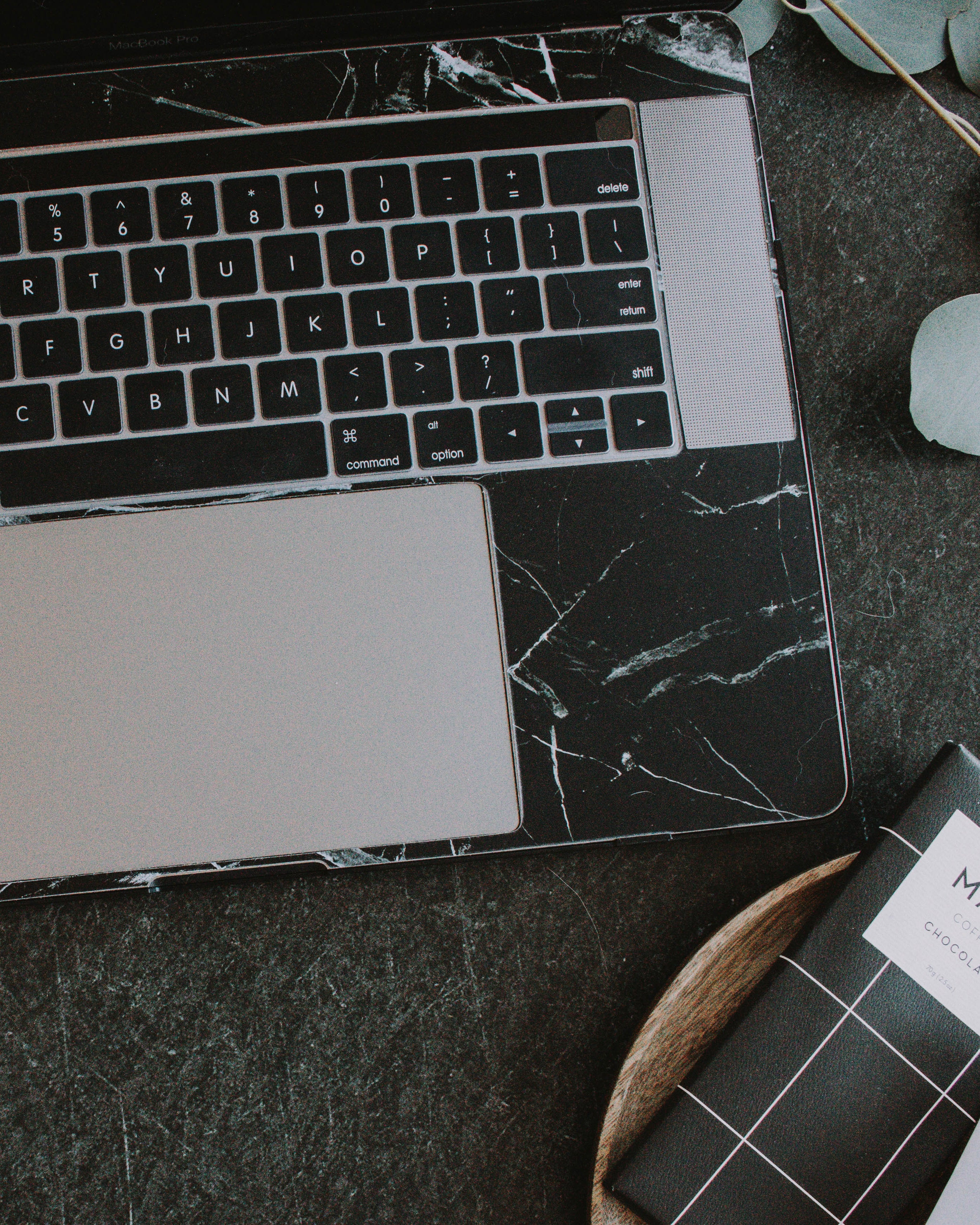 Black Marble Skin for Inside the Macbook