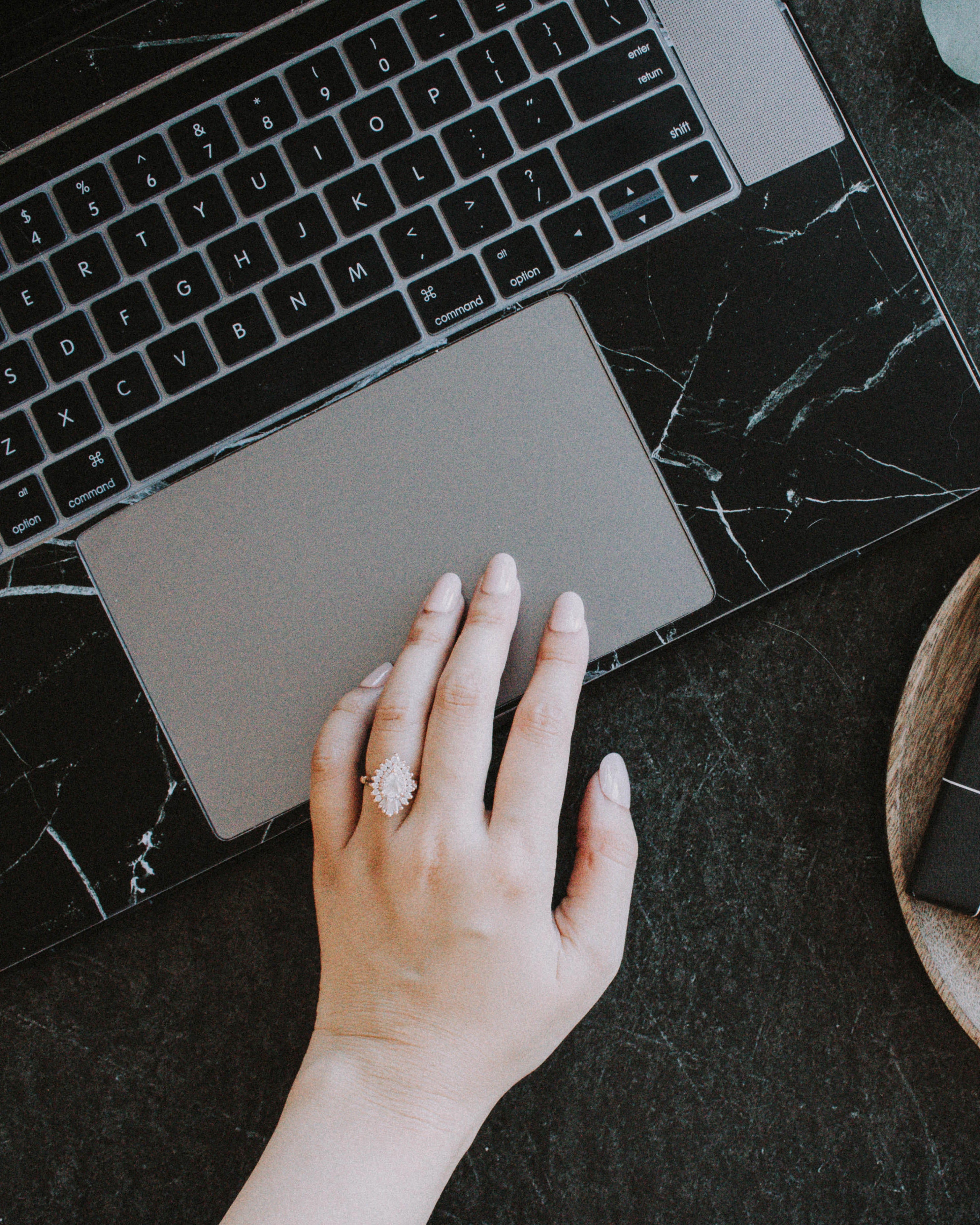 Black Marble Skin for Inside the Macbook