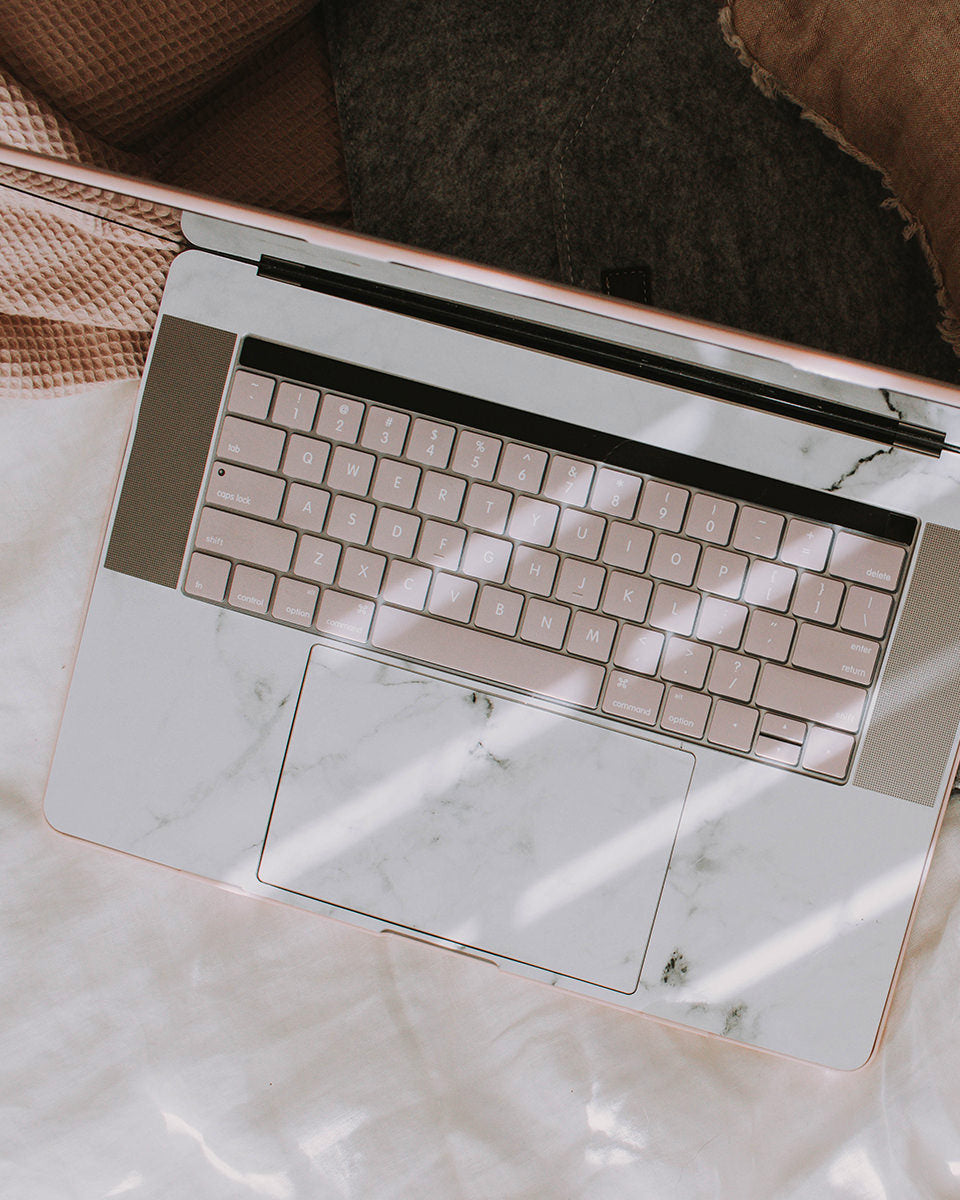 White Marble Skin for Inside the Macbook