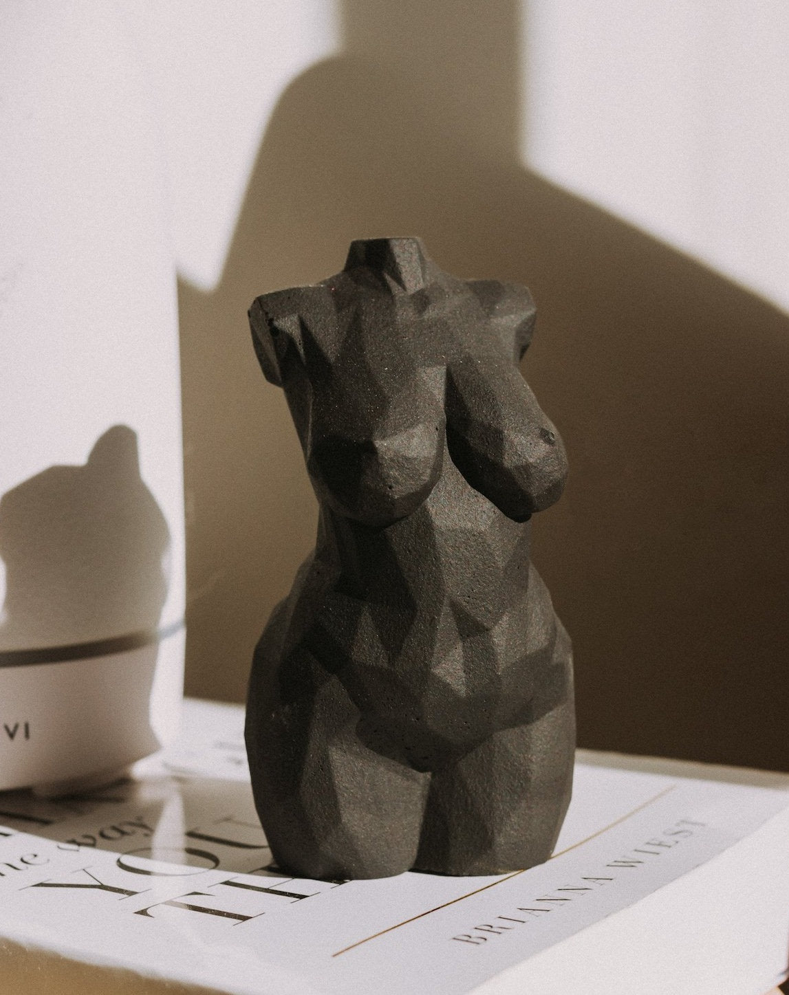 Noir Hera Geometric Concrete Goddess Statue