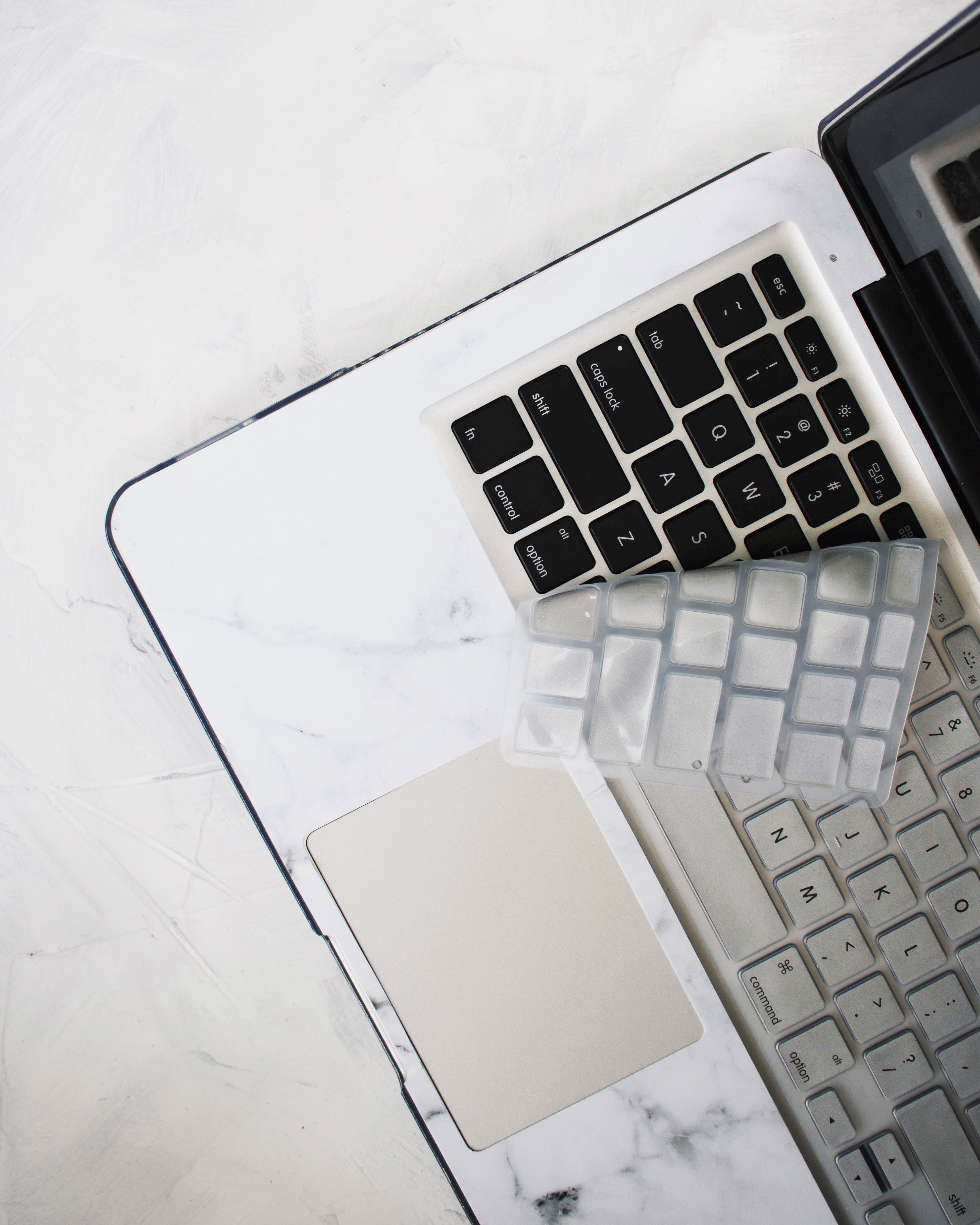 Silver and White Marble Macbook Case