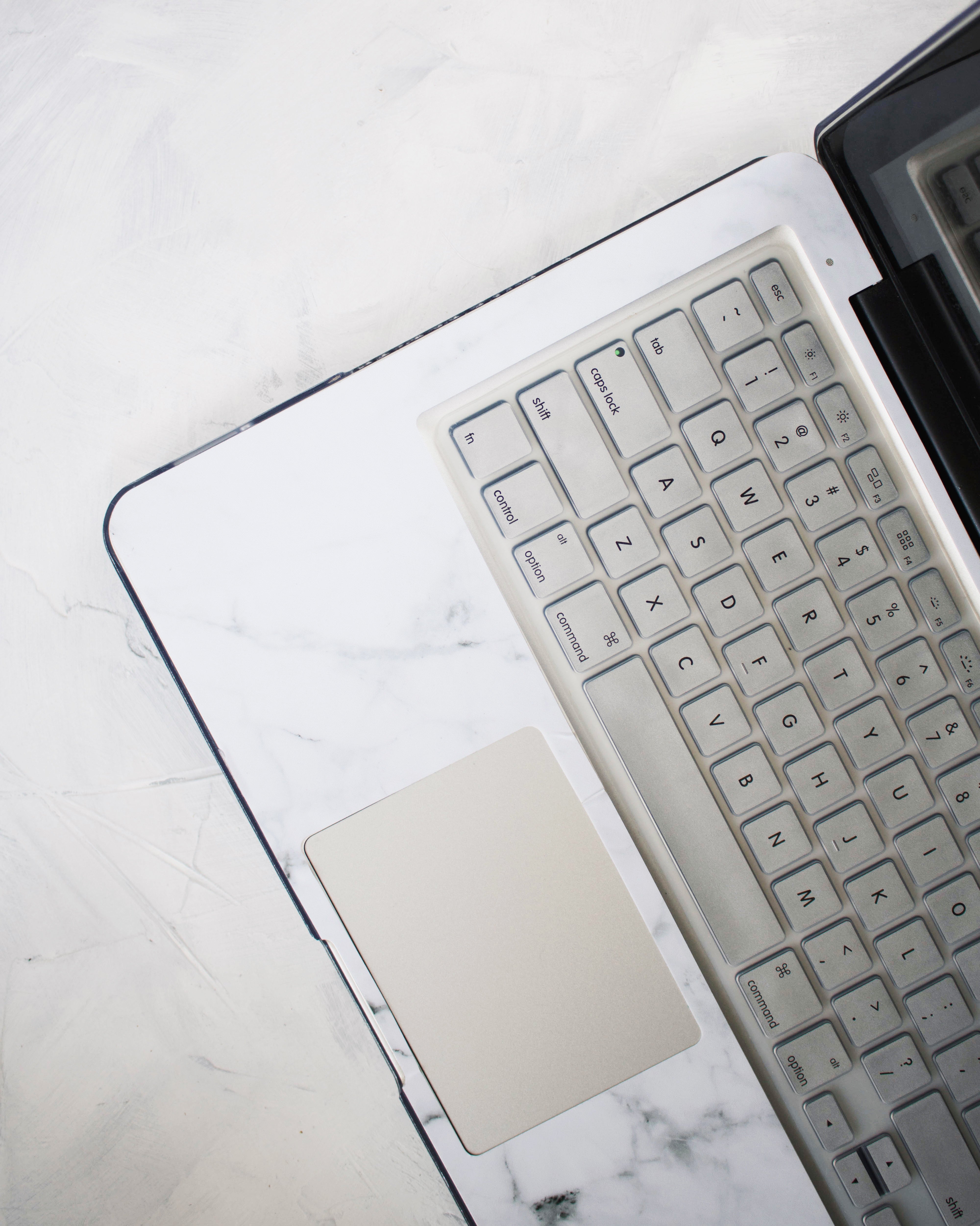 Silver and White Marble Macbook Case