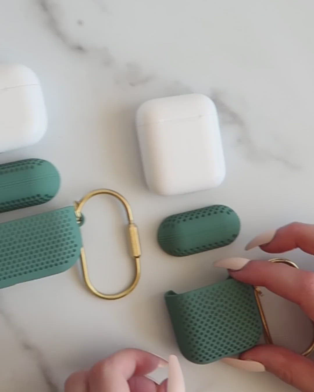 Mesh Matte Green Airpod Case
