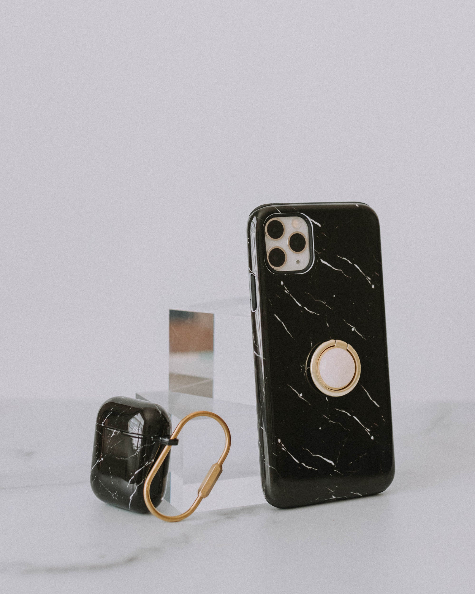 Black Marble Phone Case Double Layer