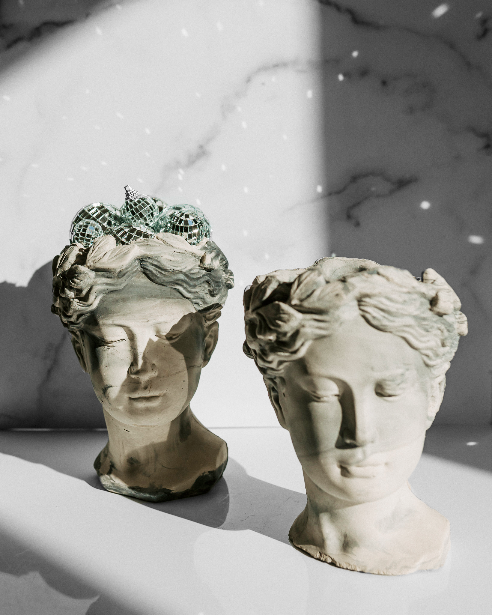 Marble Greek Goddess Concrete Head Planter