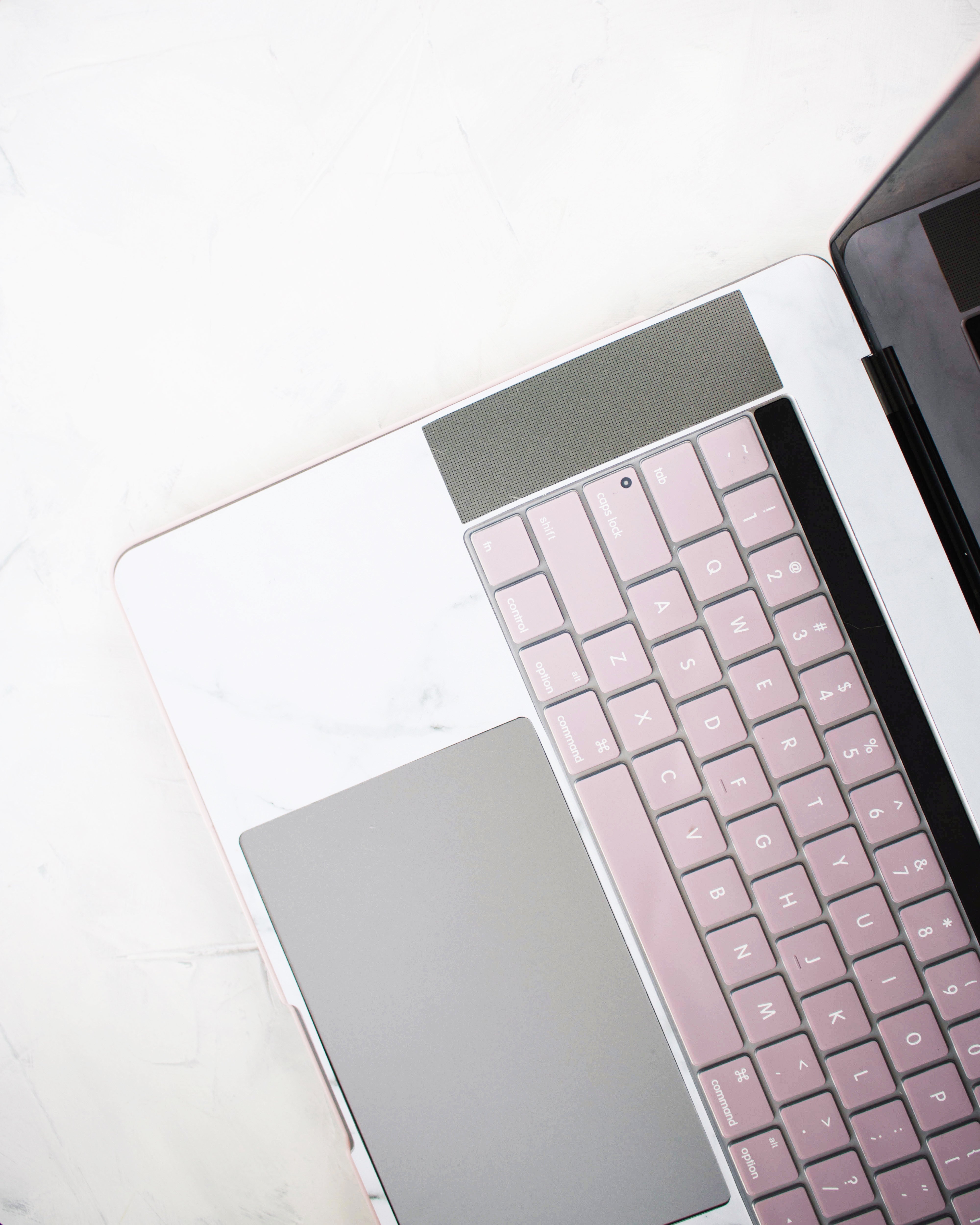 Pink and White Marble Macbook Case