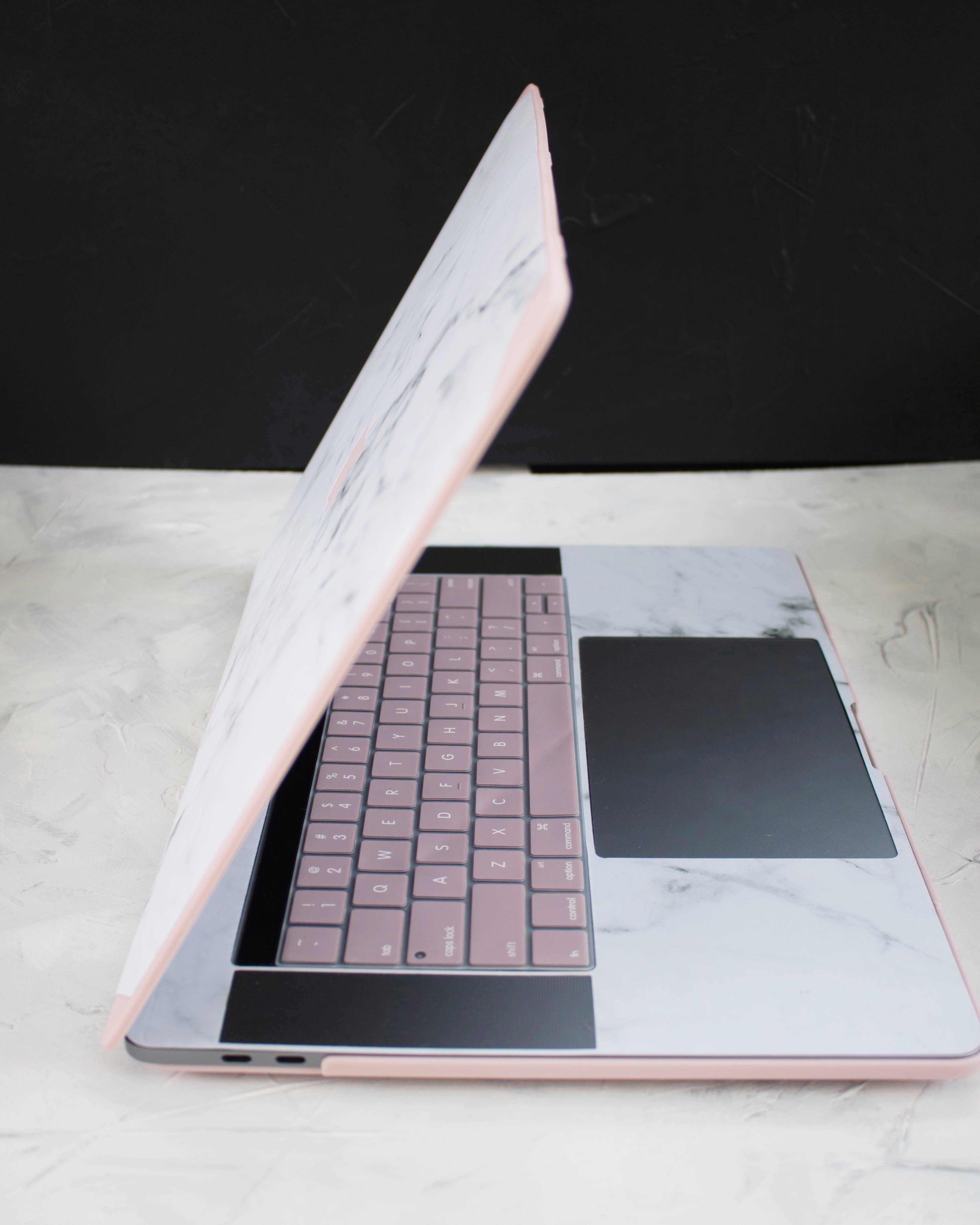 Pink and White Marble Macbook Case