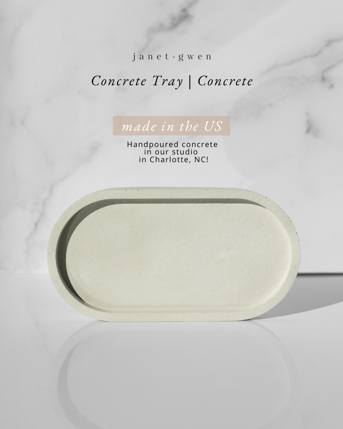 Concrete Oval Tray