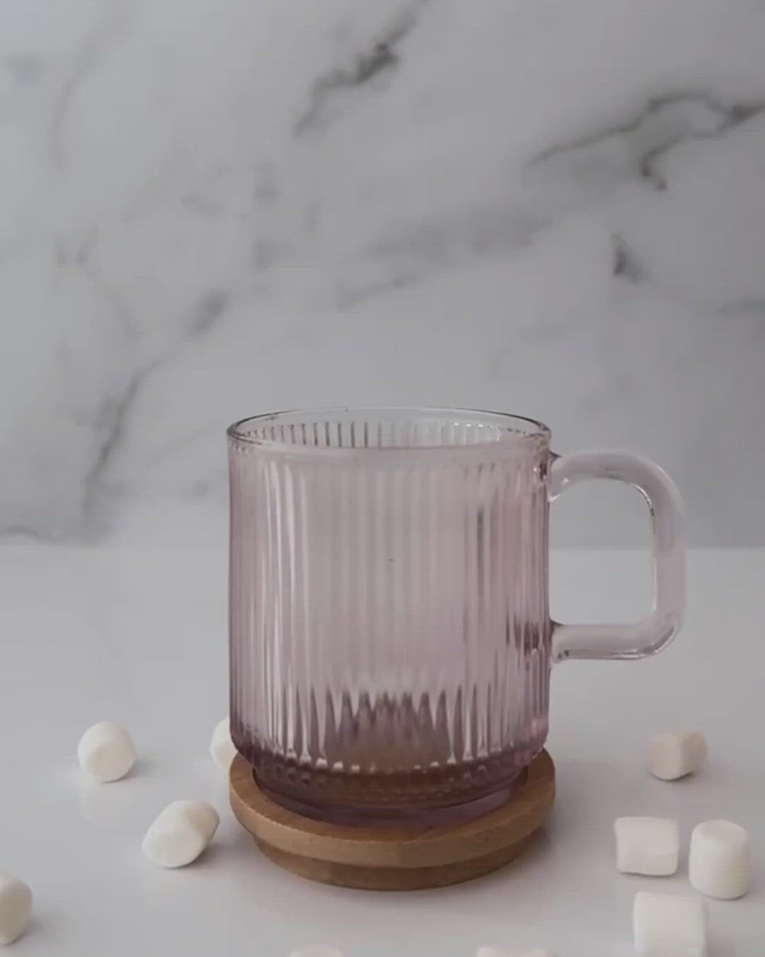 Pink Ribbed Coffee Mug