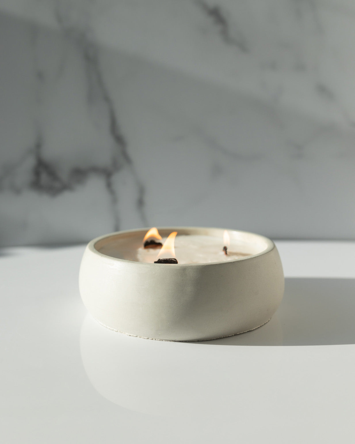 Calm Within the Chaos Coconut Soy Candle - Concrete Wooden Wick Vessel