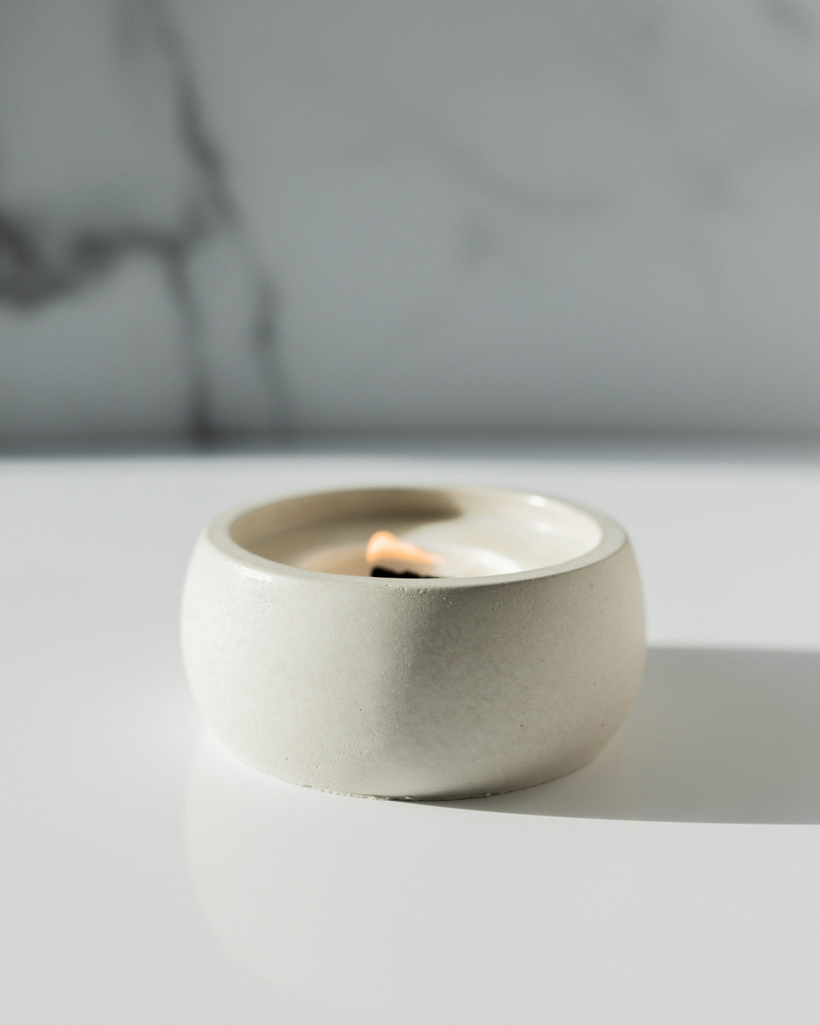 Live By The Sun Coconut Soy Candle - Concrete Wooden Wick Vessel