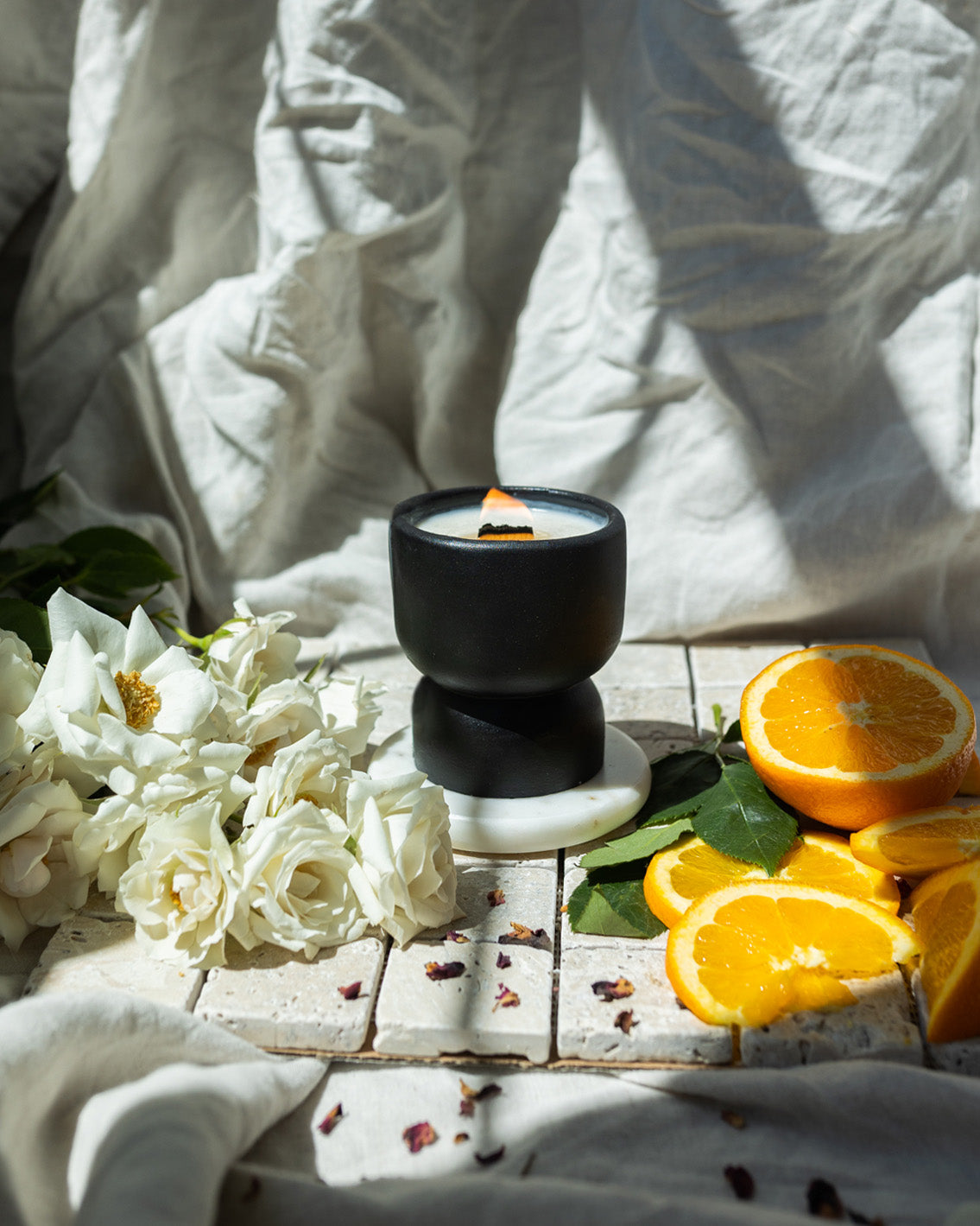 Roses On My Mind Coconut Soy Wax - Black Pedestal