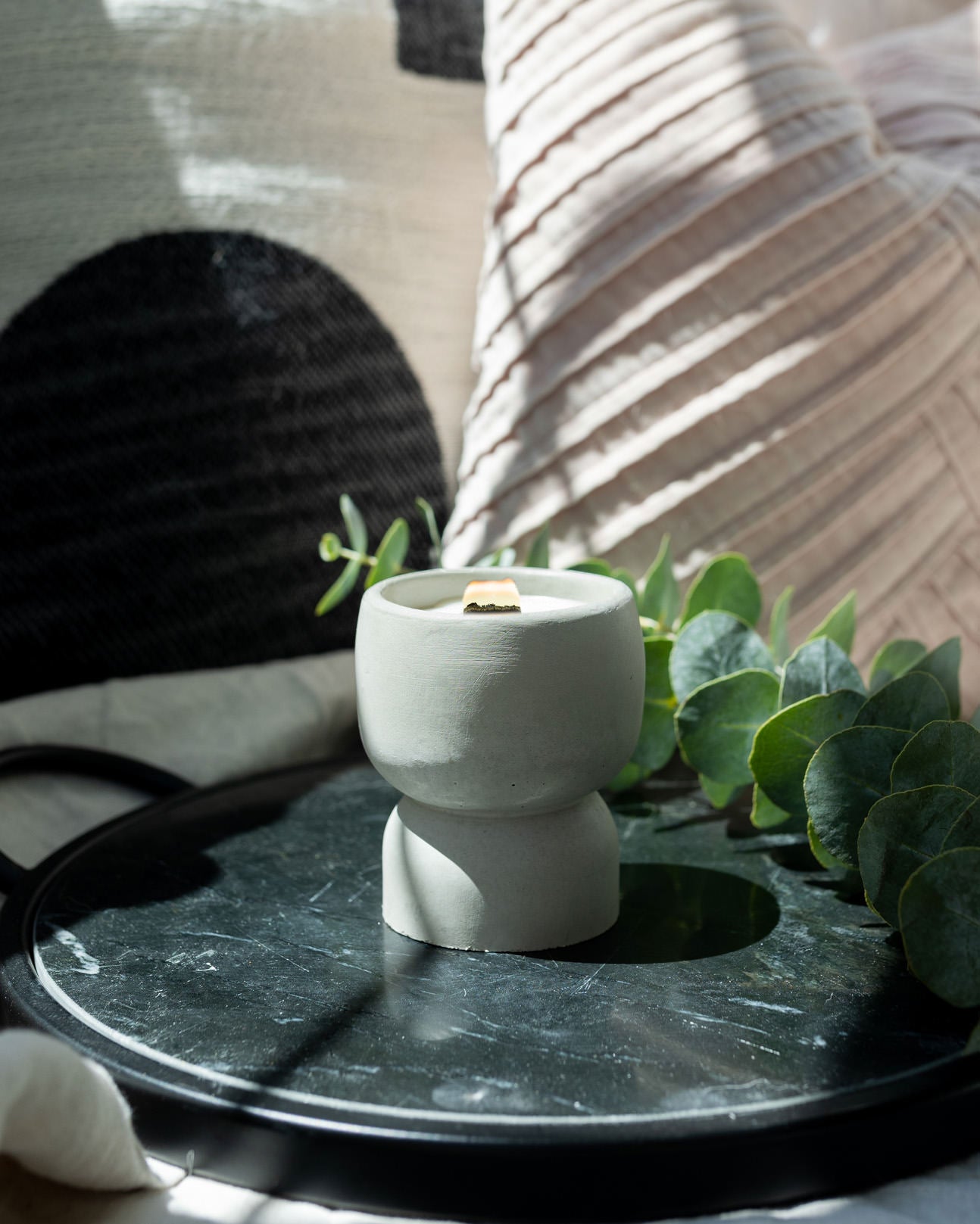 Calm Within the Chaos Coconut Soy Candle - Concrete Pedestal