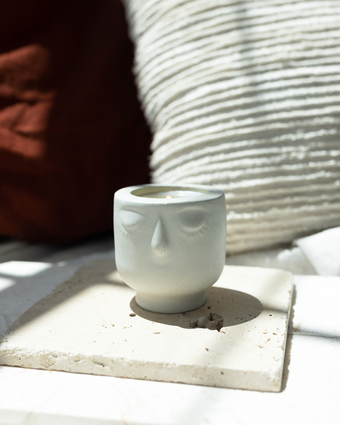 But First Sleep Coconut Soy Candle -  Modern Face Vessel