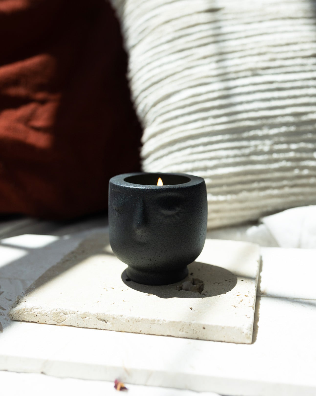But First Sleep Coconut Soy Candle -  Modern Face Vessel Noir