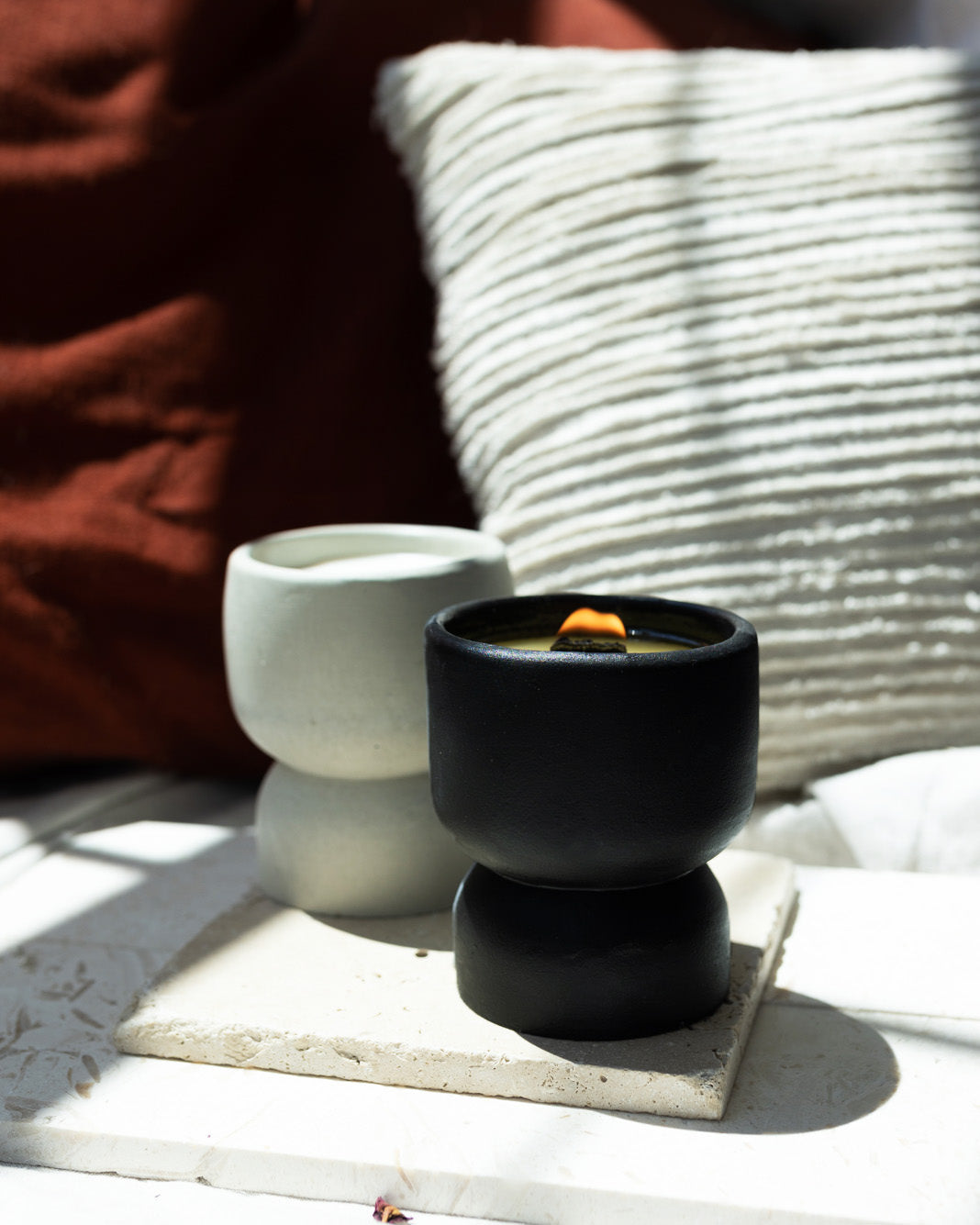 But First Sleep Coconut Soy Candle - Black Pedestal