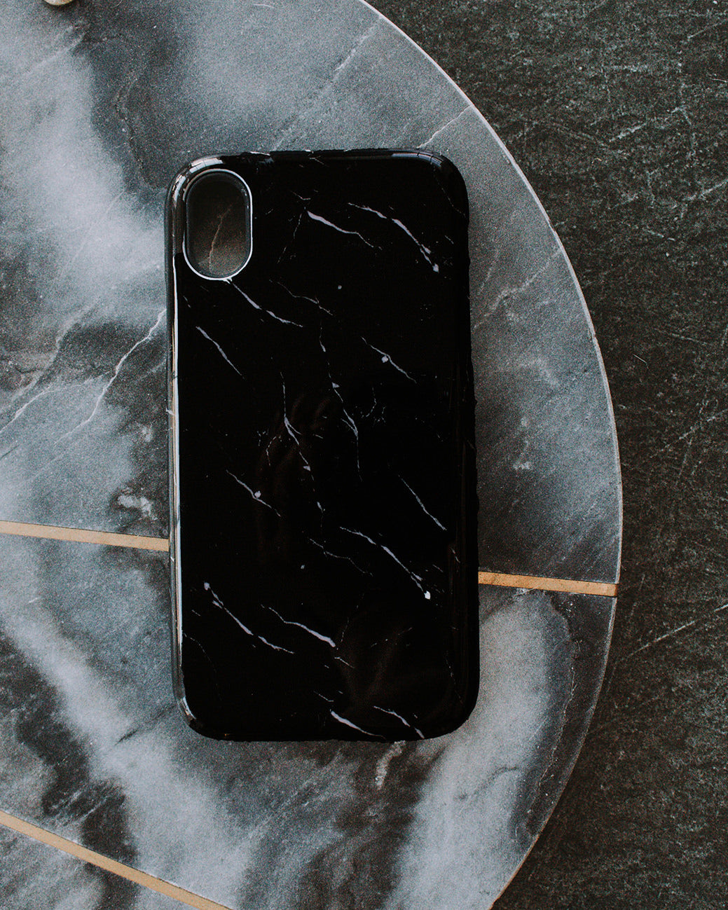 Black Marble Phone Case Double Layer