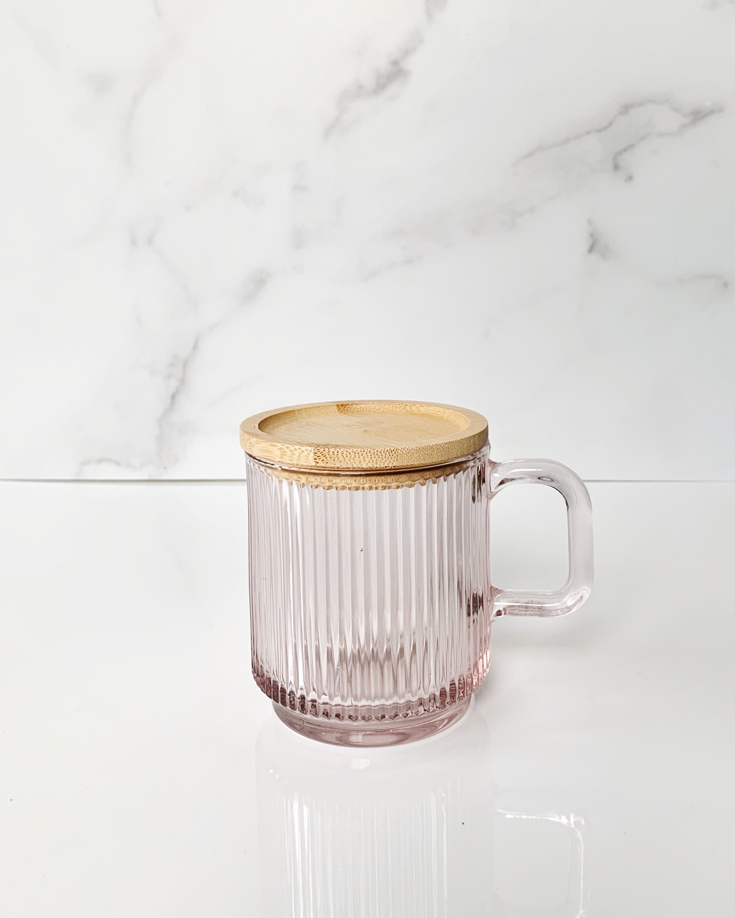 Pink Ribbed Coffee Mug
