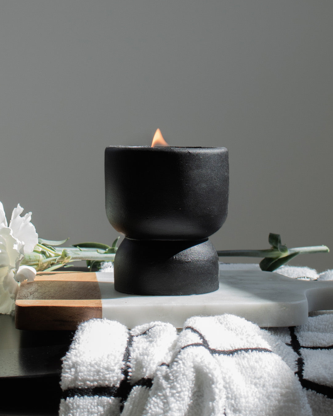 100% Homebody Coconut Soy Candle - Black Pedestal