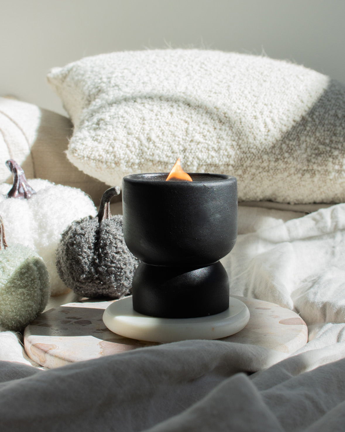 Fall Breeze Coconut Soy Candle - Black Pedestal