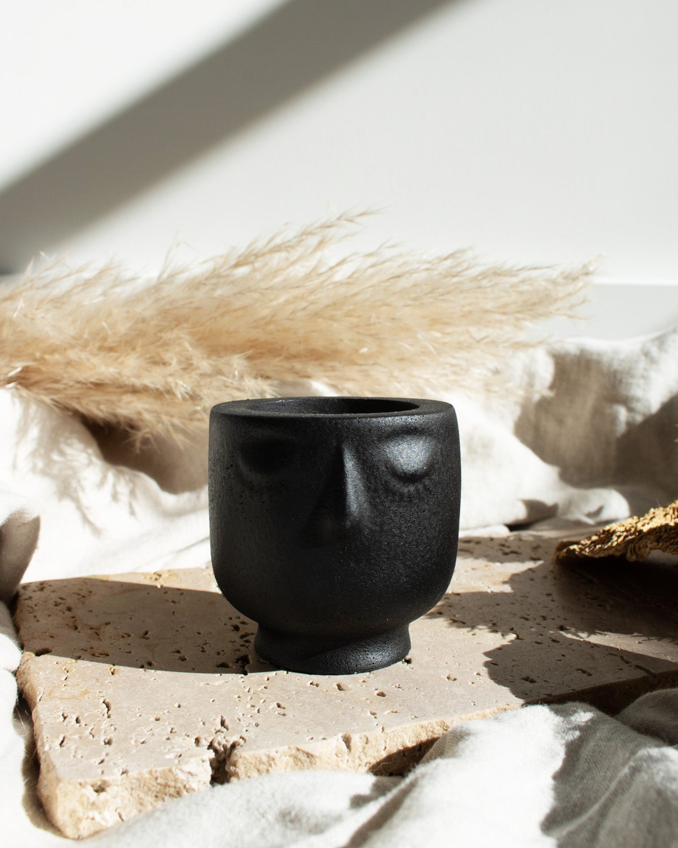 Mojave Dreams Coconut Soy Candle -  Modern Face Vessel Noir