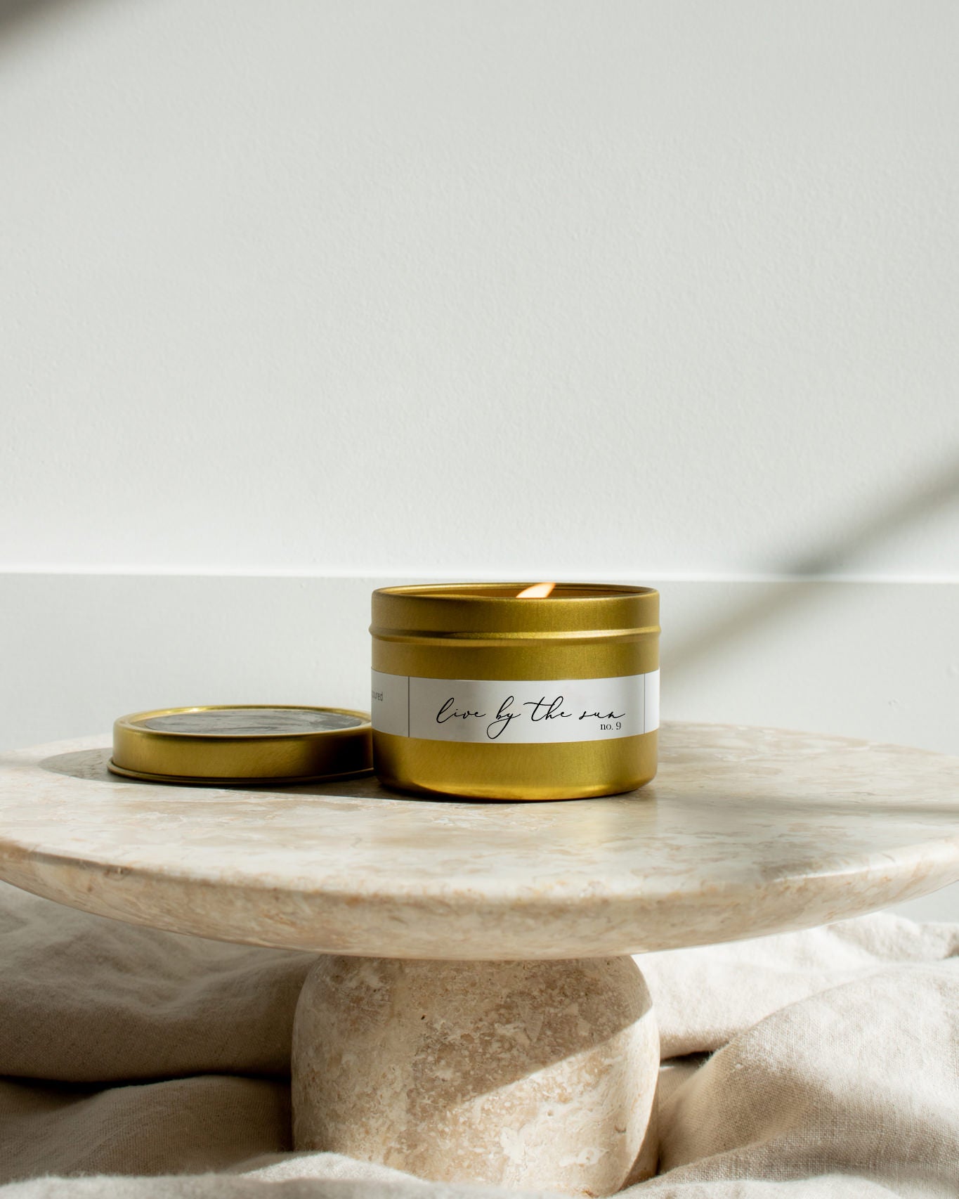 Live By The Sun Coconut Soy Candle - Gold Travel Tin