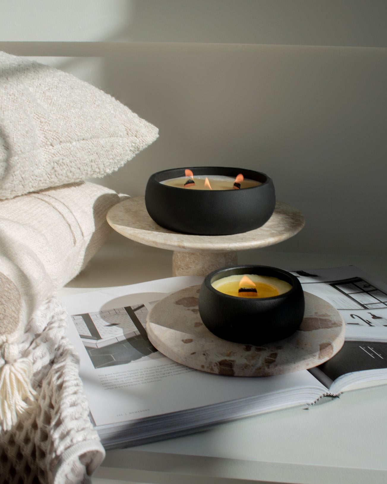 Spruce It Up Coconut Soy Candle - Black Concrete Wooden Wick Vessel